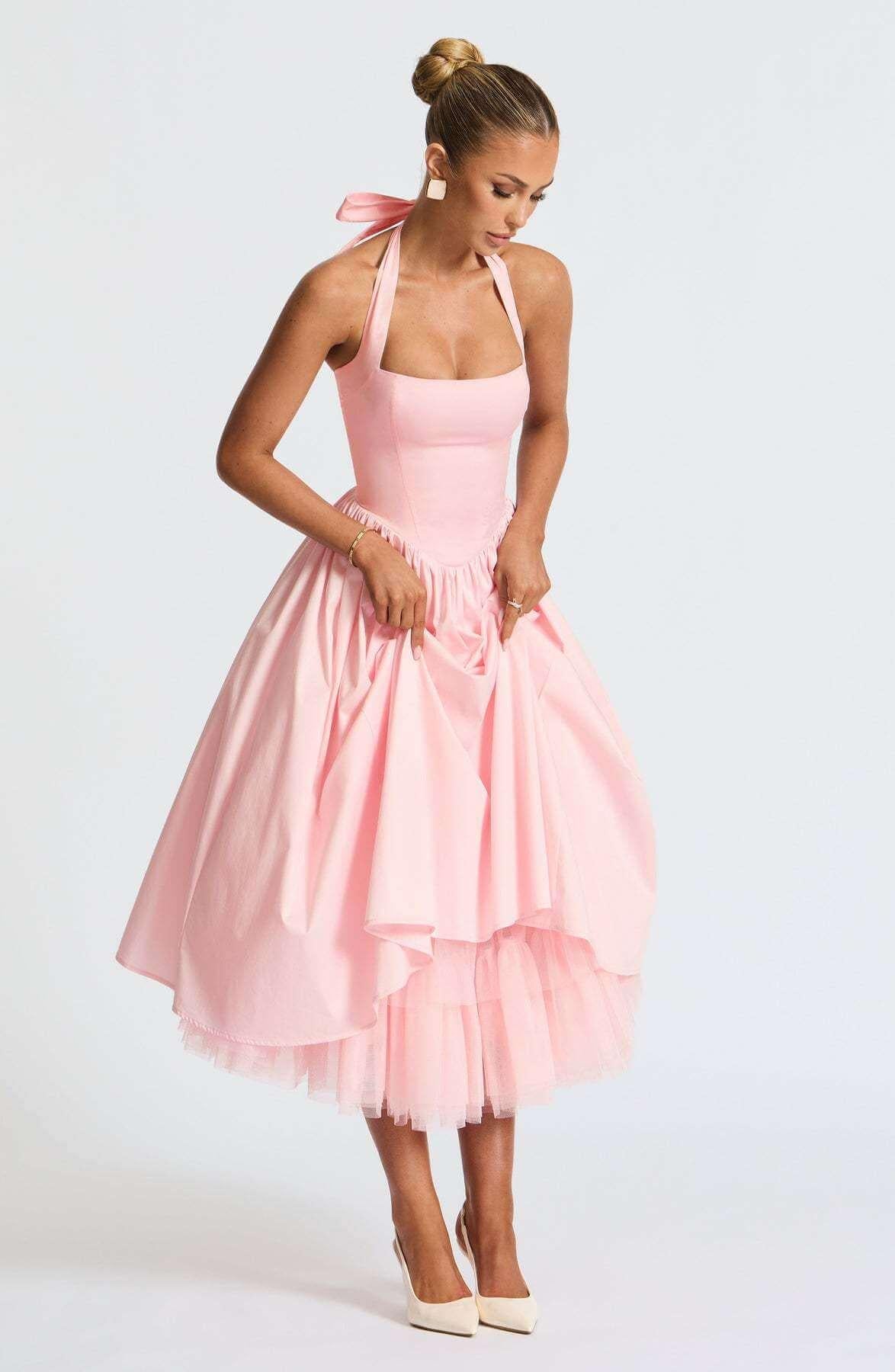 Margaux Halter Neck Midi Dress