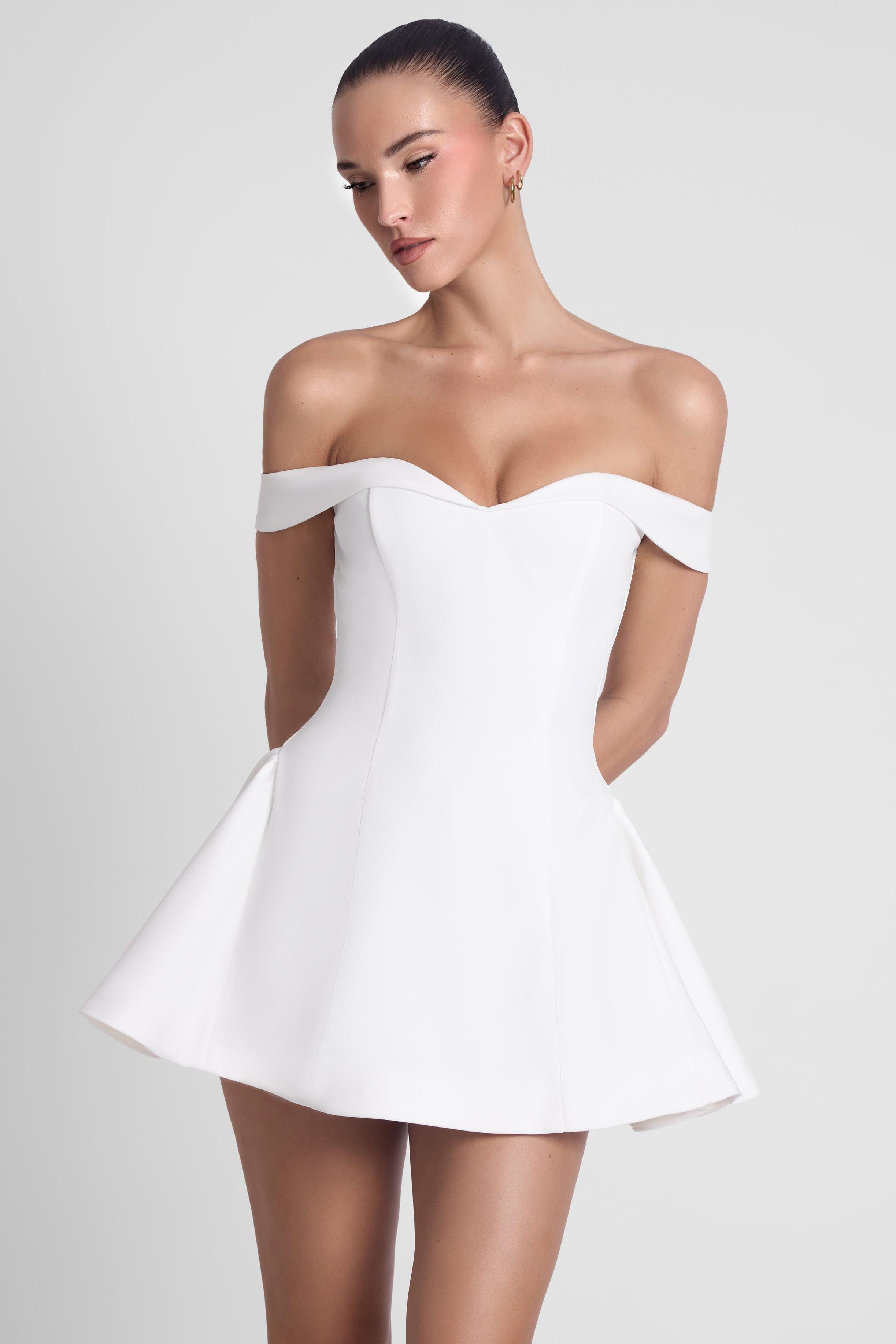 Raquel White Corset Babydoll Mini Dress ICYBOO
