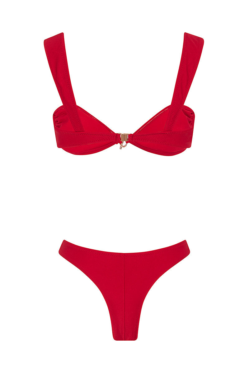 Éden Satin Balconette Summer Bikini - Red