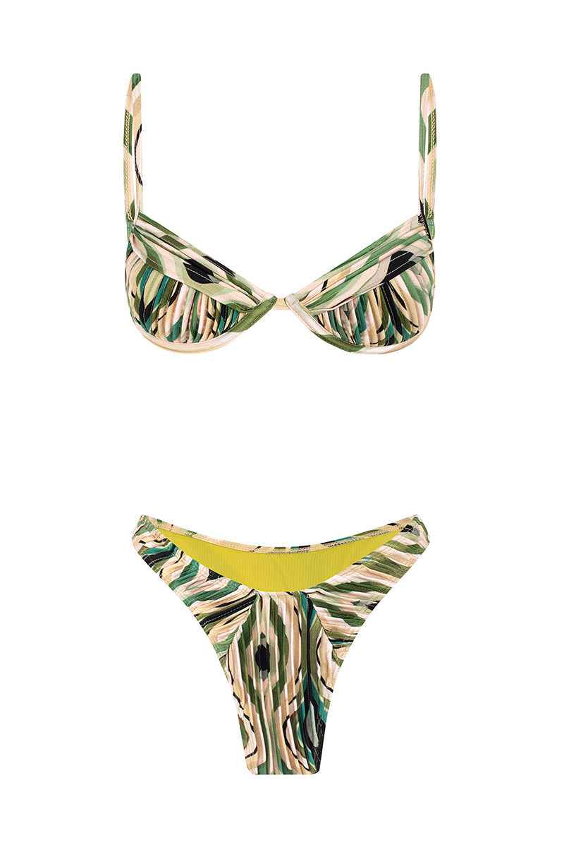 Deja Vu Pleated Elegant Mini Summer Bikini - Tropique