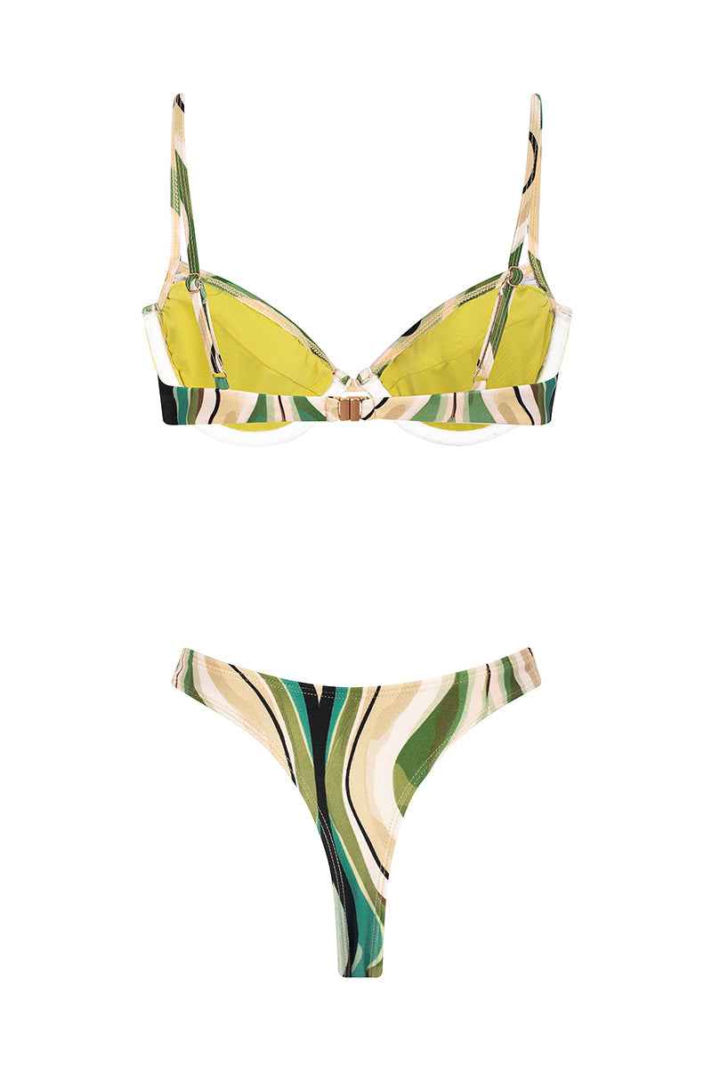 Deja Vu Pleated Elegant Mini Summer Bikini - Tropique