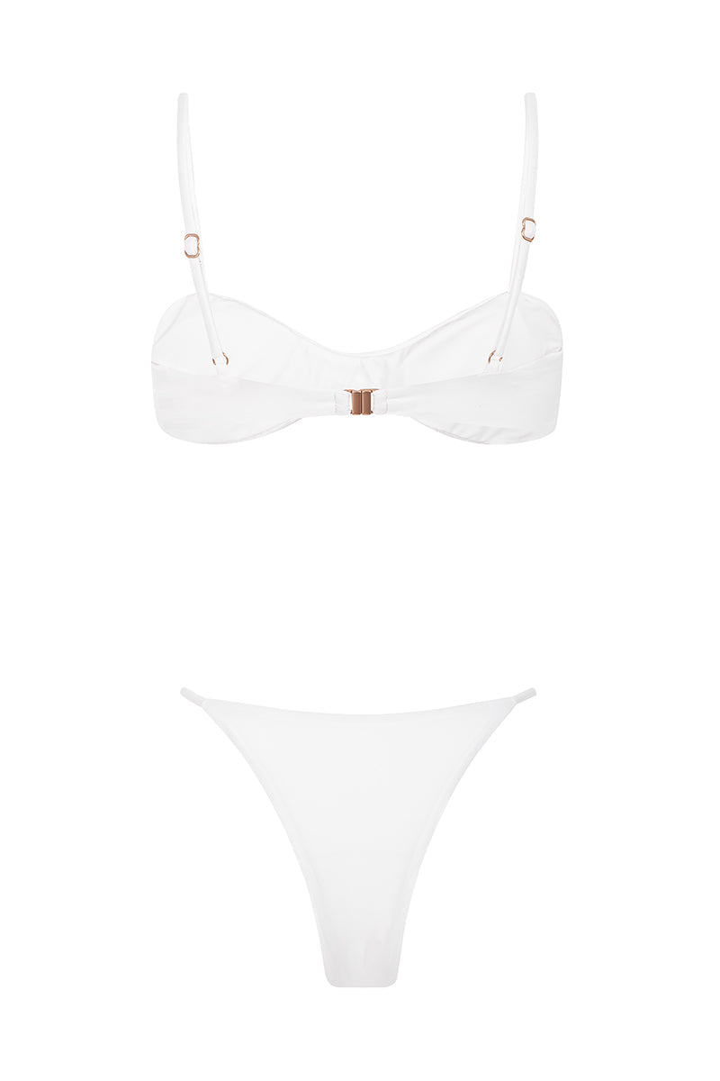 Le Bisou Elegant Structured Bikini Swimwear - White