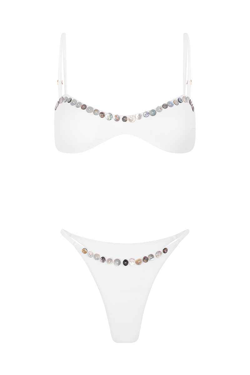 Le Bisou Elegant Structured Bikini Swimwear - White