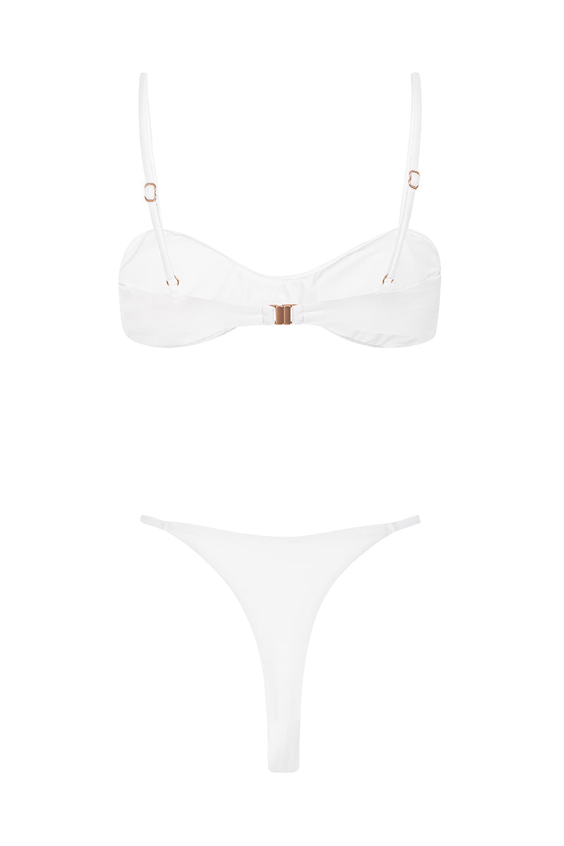 Le Bisou Elegant Structured Bikini Swimwear - White