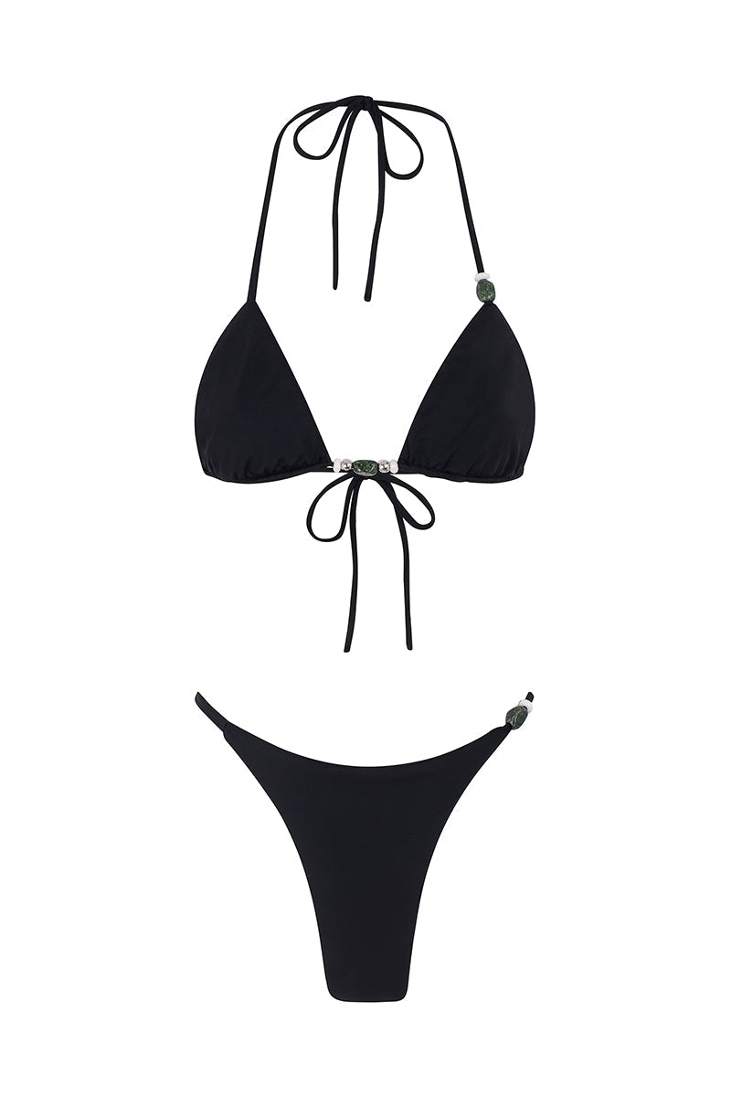 Sauvage Zebra Print Reversible Summer Bikini - Black/White