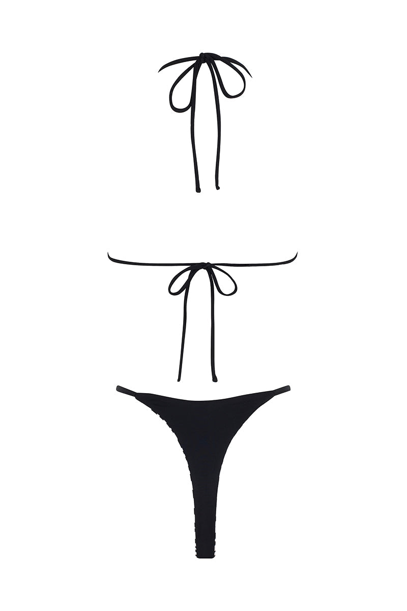 Sauvage Zebra Print Reversible Summer Bikini - Black/White