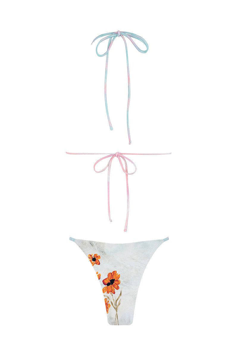 Margot Reversible Floral Gradient Mini Summer Bikini - Pink/Aqua
