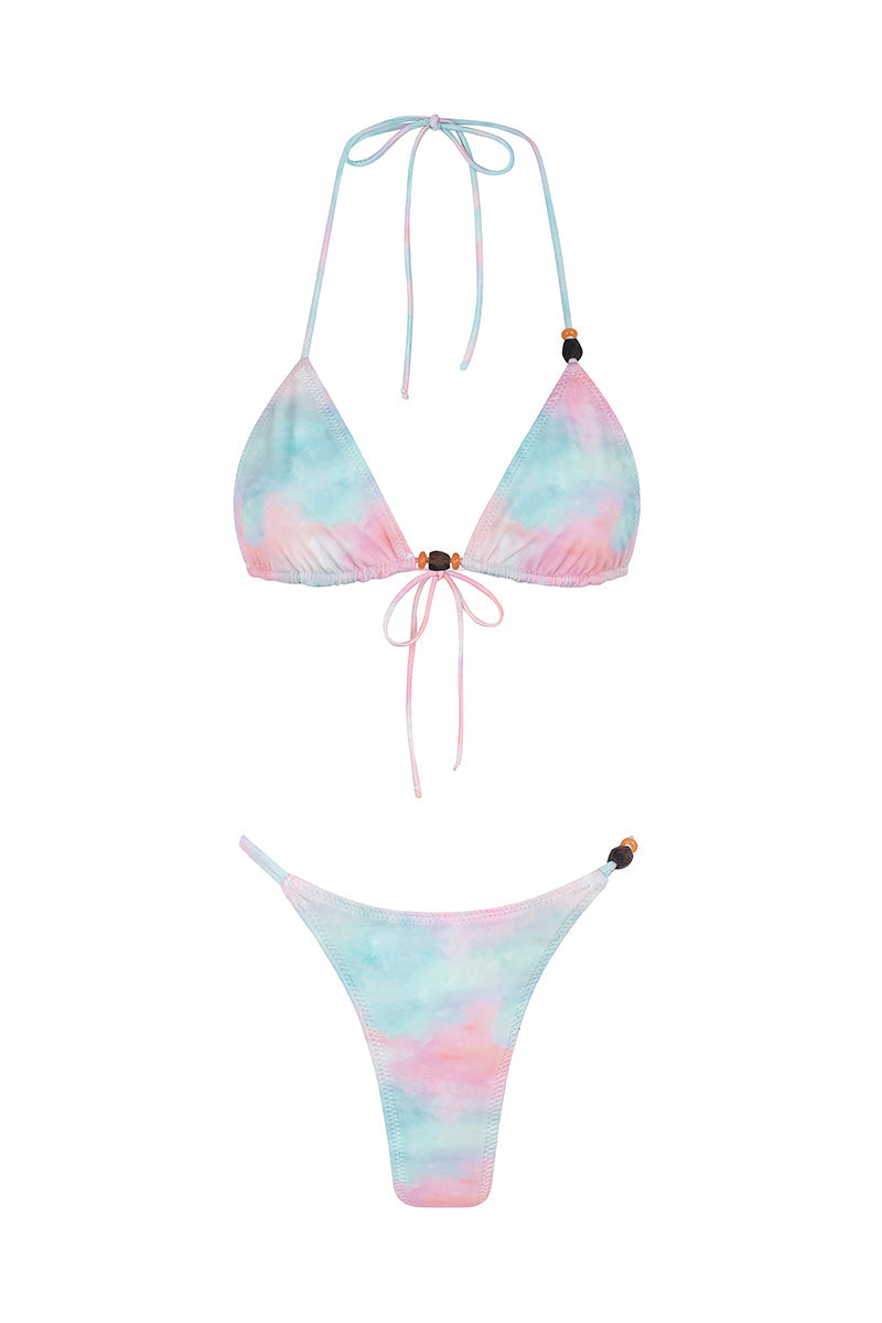 Margot Reversible Floral Gradient Mini Summer Bikini - Pink/Aqua