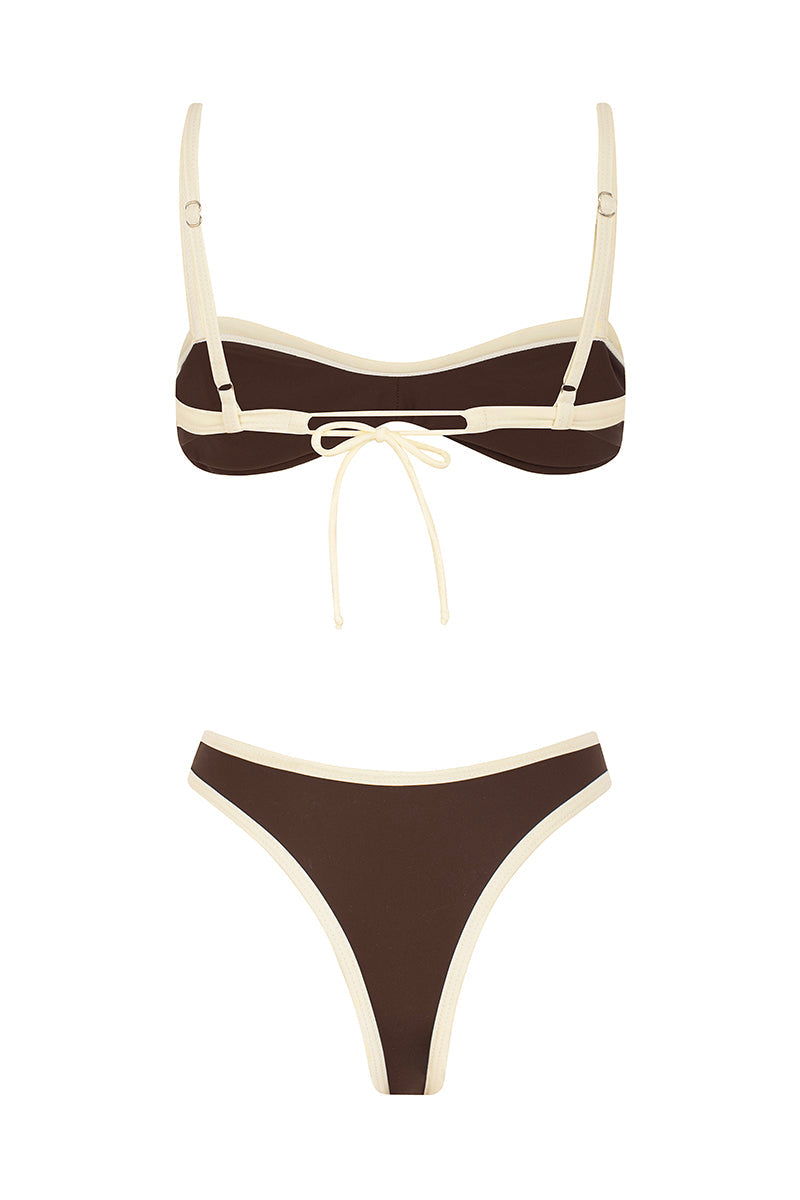 Mi Amor Two-Piece Bikini Set - Dark Brown | Beach & Swimwear
