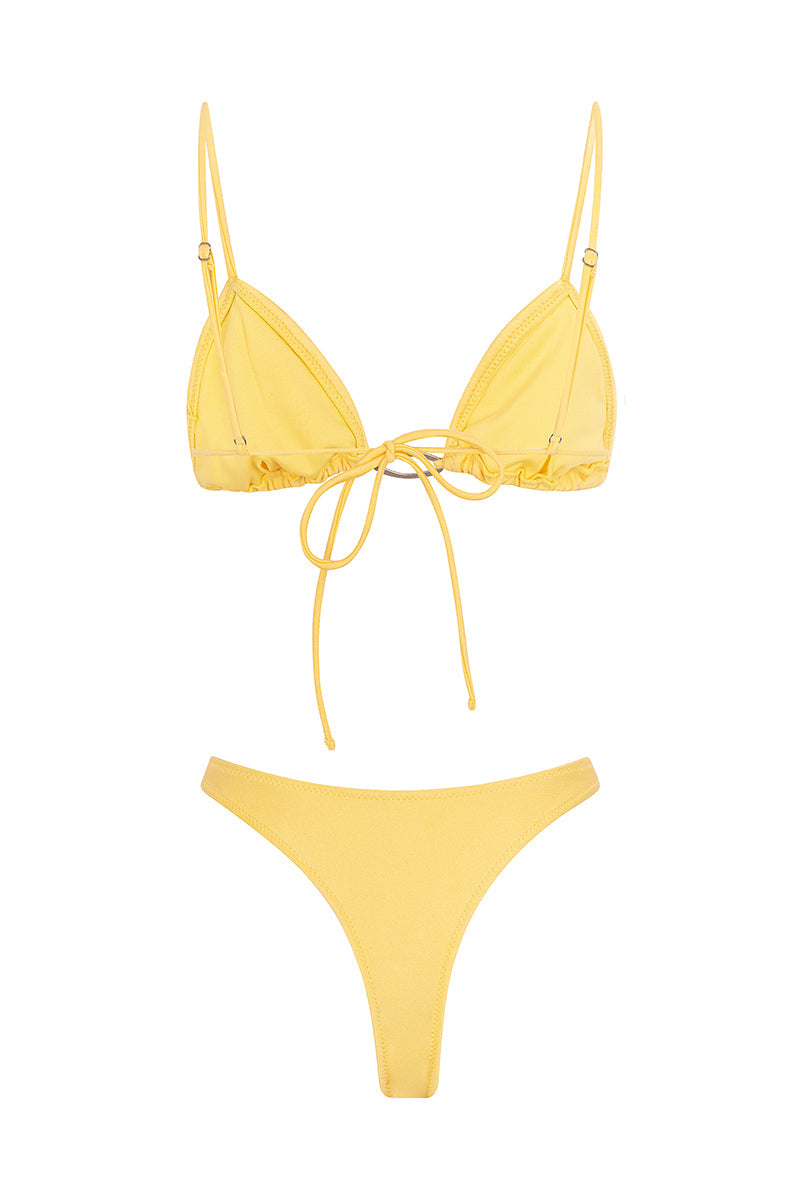 Triangle Top Adjustable Summer Bikini - Yellow
