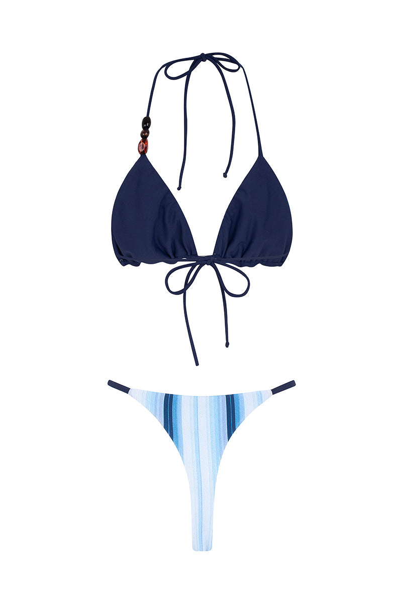 Triangle Elegant Adjustable Summer Bikini Set - Blue