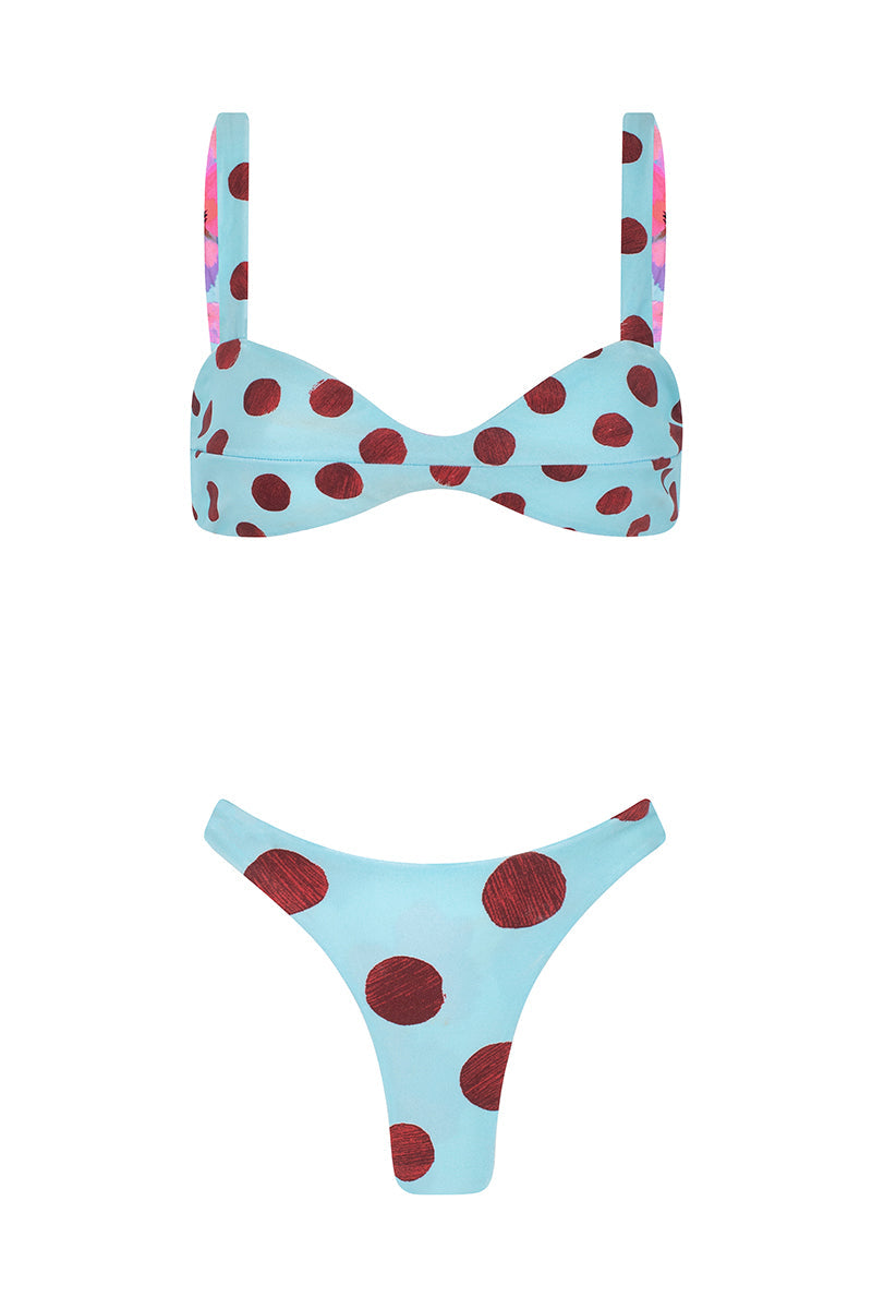 Juliette Reversible Floral Polka Dot Summer Bikini - Multi