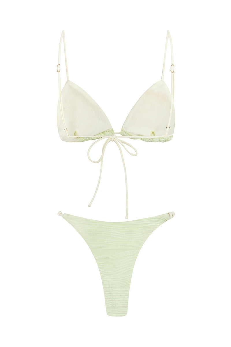 Midnight Lime Braided Triangle Summer Bikini - Lime Green