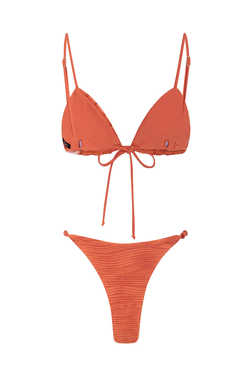 Midnight Tangerine Braided Two-Piece Bikini Set - Orange | Beach Swimwear