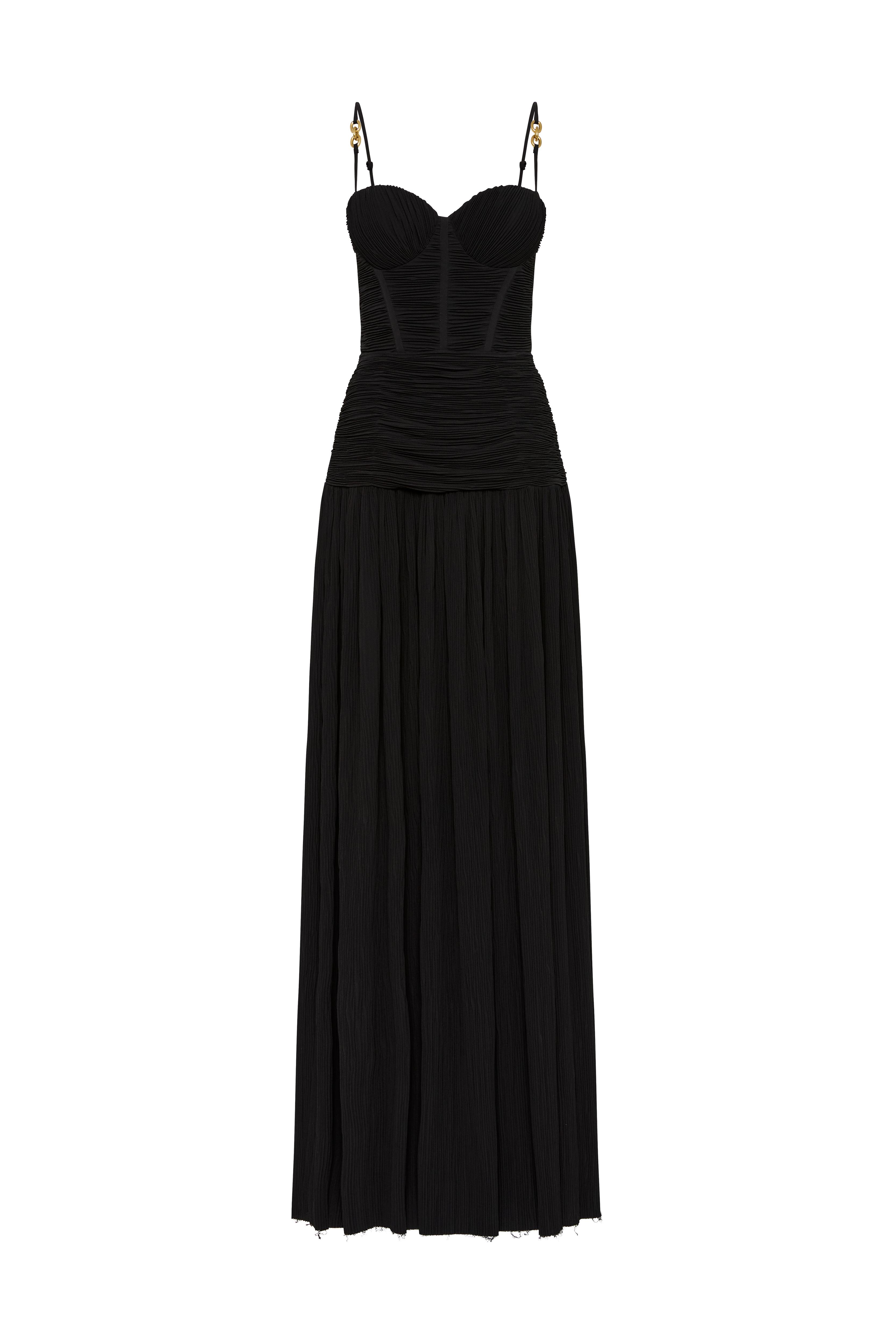 Double Time Pleat Dress in Black - ICYBOO