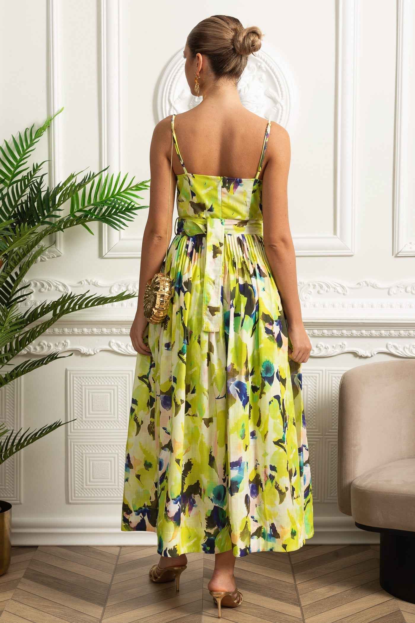 Sienna | PLEATED FITTED MIDI SUMMER PARTY DRESS