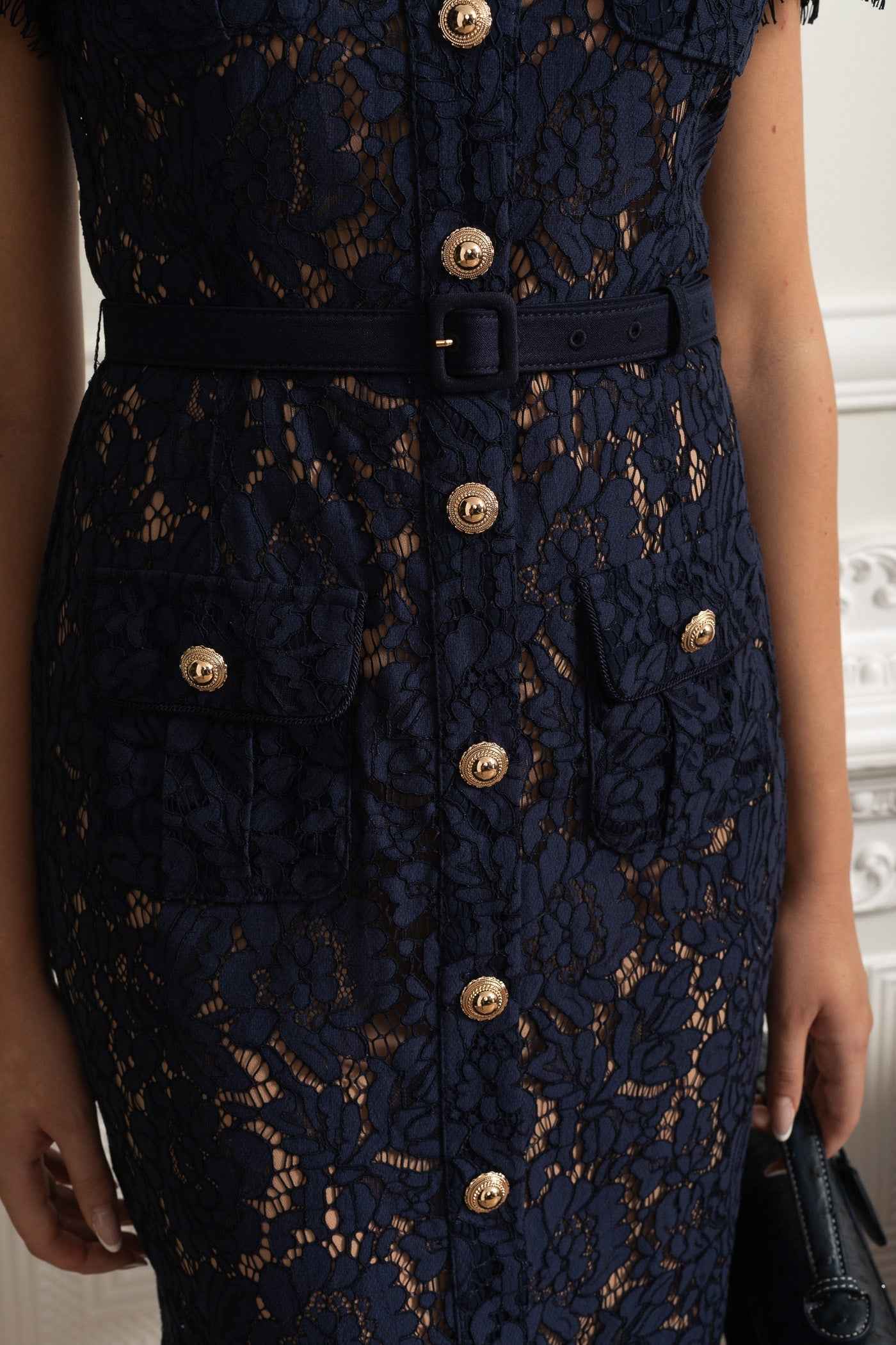 Matilda | FLORAL LACE MIDI COCKTAIL PARTY DRESS
