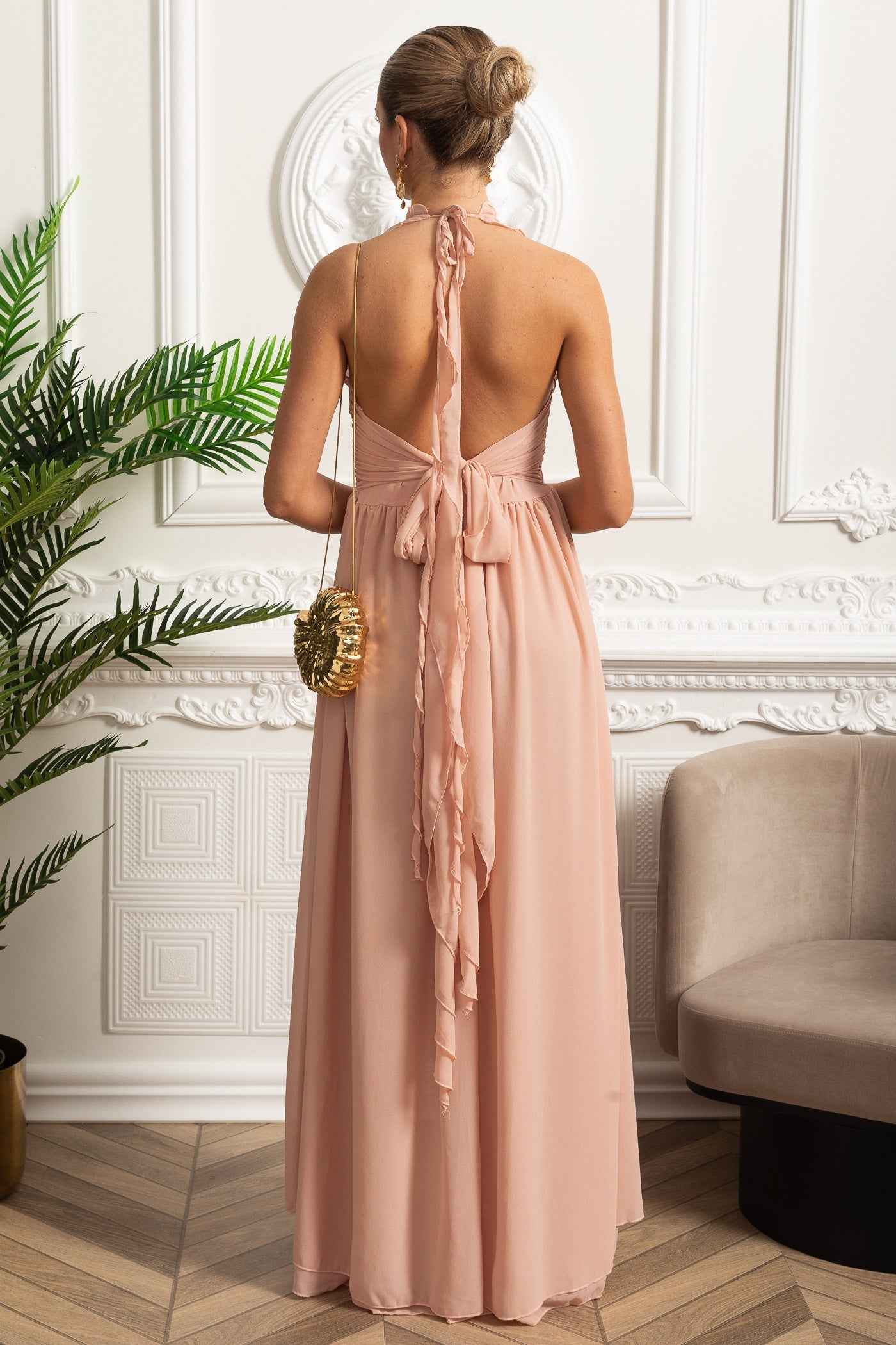 Ruffled Rosette | SLEEVELESS RUFFLED MAXI SUMMER PARTY DRESS