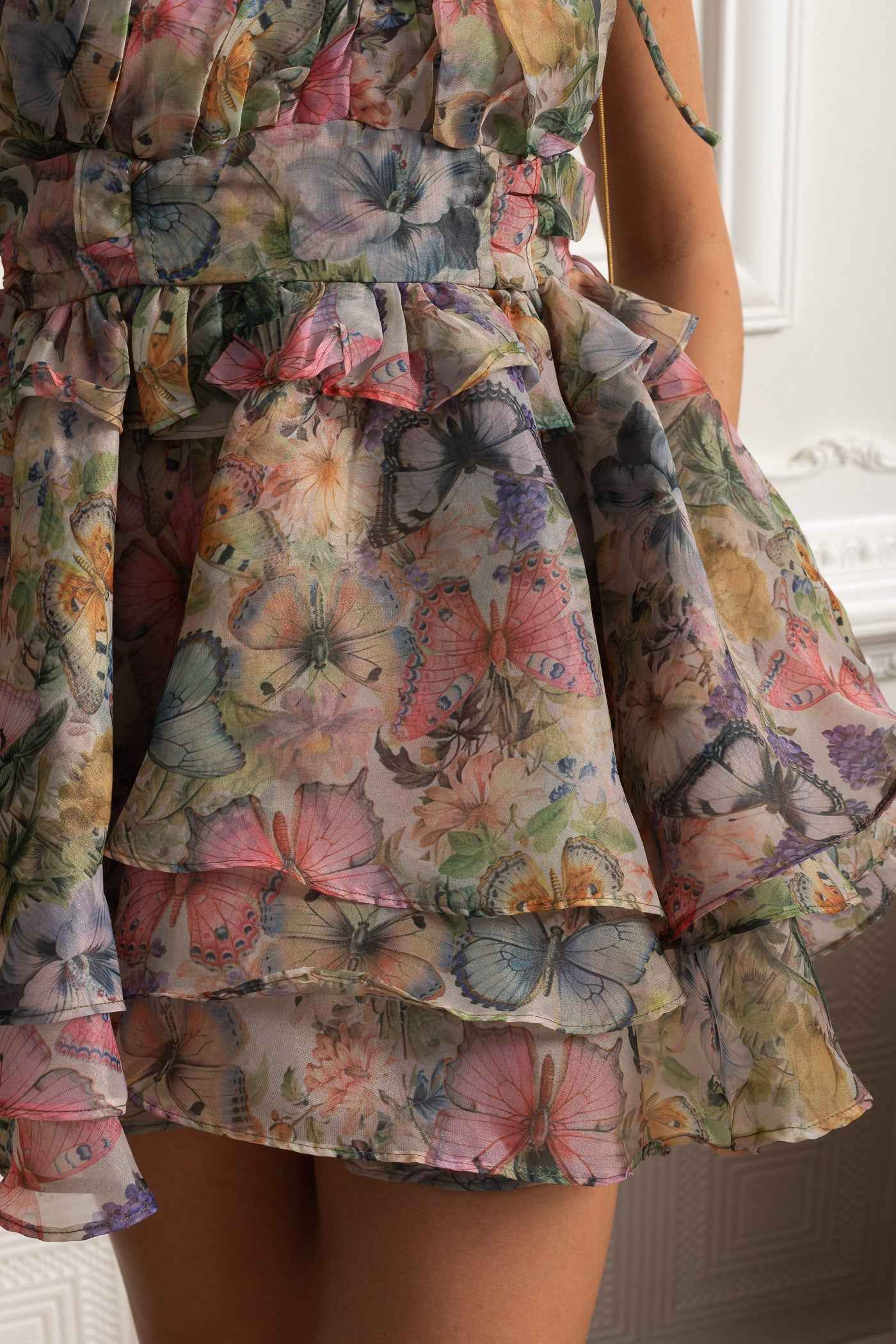 Butterfly Bliss | FITTED RUFFLED MINI PARTY COCKTAIL DRESS