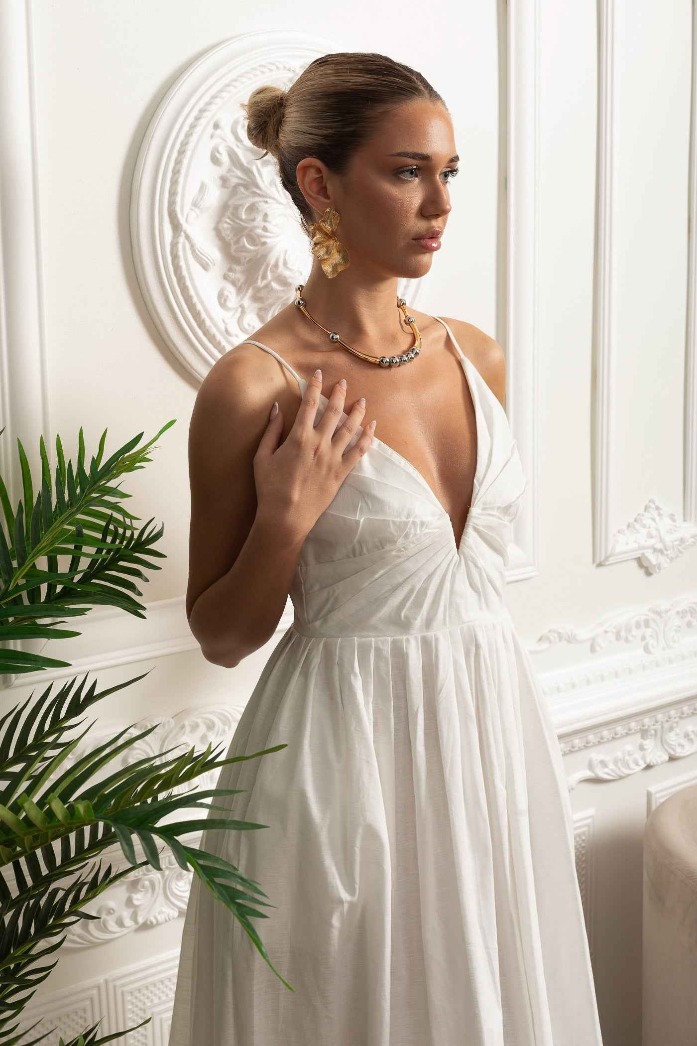 Sian | RUCHED FLORAL MIDI SUMMER PARTY DRESS