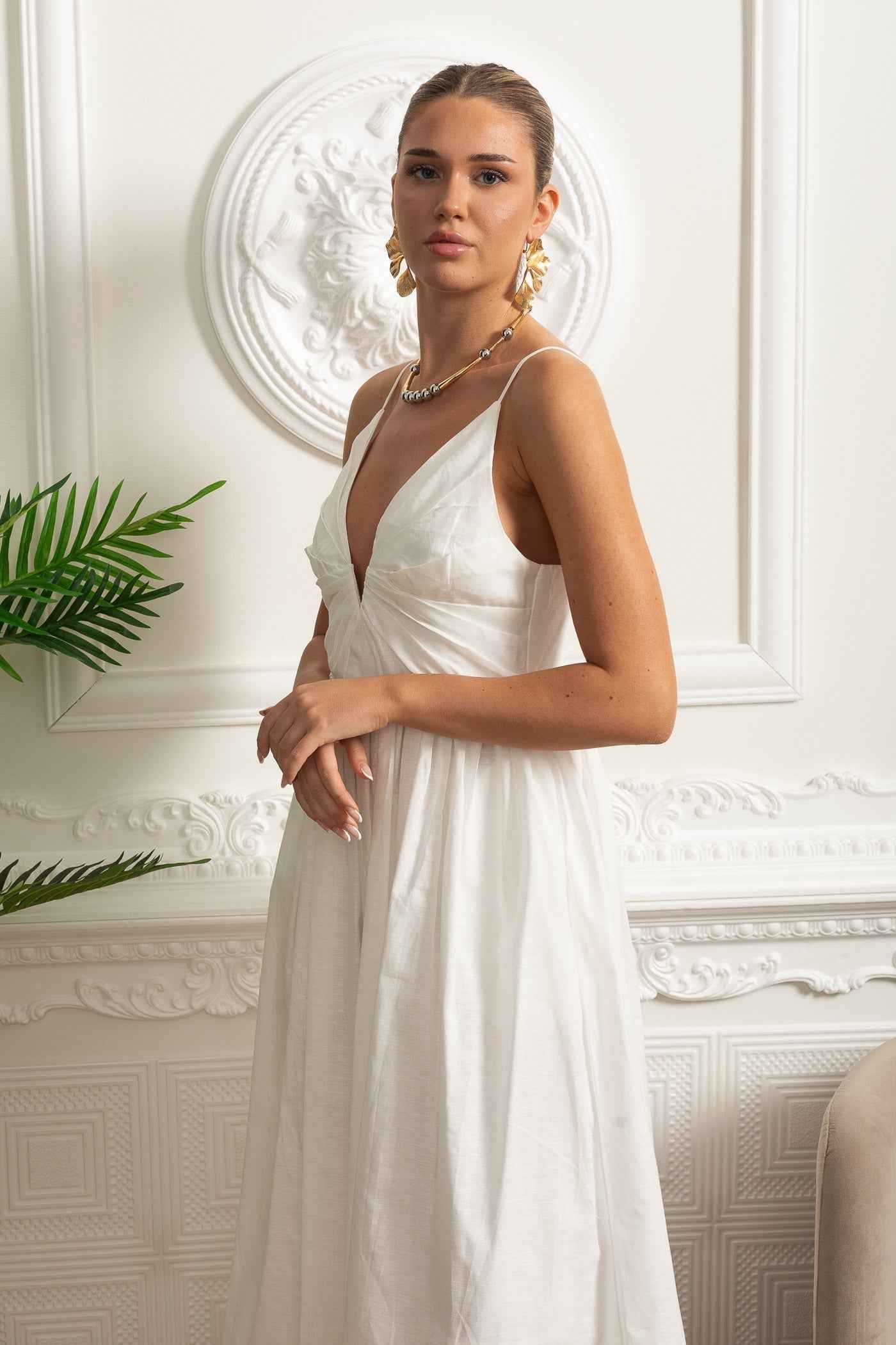 Sian | RUCHED FLORAL MIDI SUMMER PARTY DRESS
