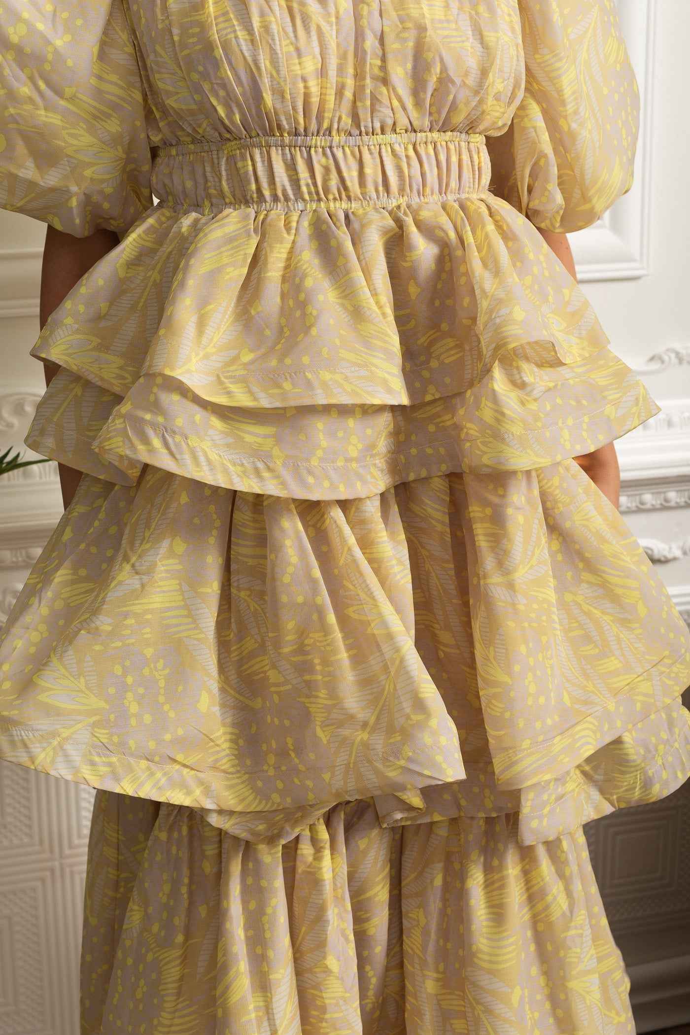Puff Sleeve | TIERED RUFFLE MIDI SUMMER PARTY DRESS