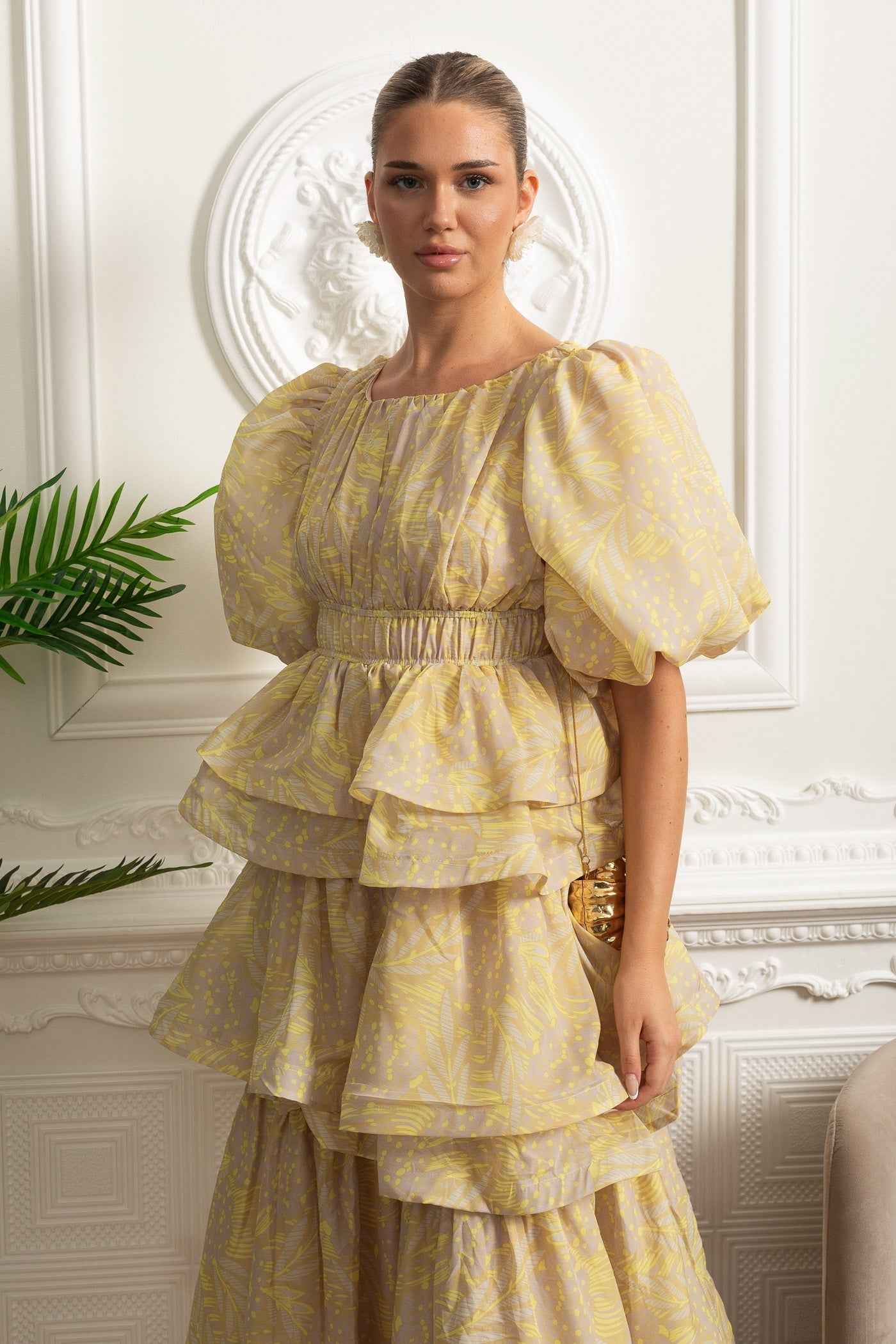 Puff Sleeve | TIERED RUFFLE MIDI SUMMER PARTY DRESS