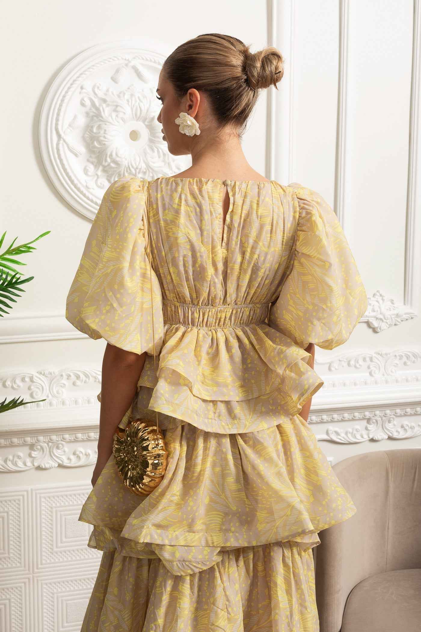 Puff Sleeve | TIERED RUFFLE MIDI SUMMER PARTY DRESS