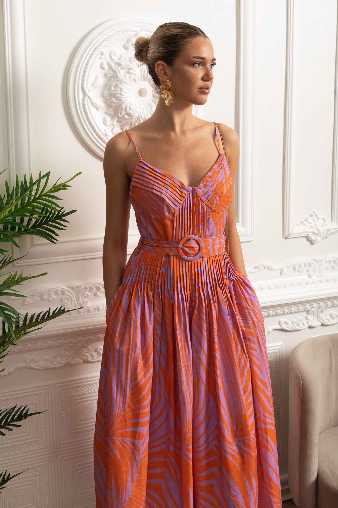 Pleated Bust | PLEATED FITTED MIDI PARTY COCKTAIL DRESS