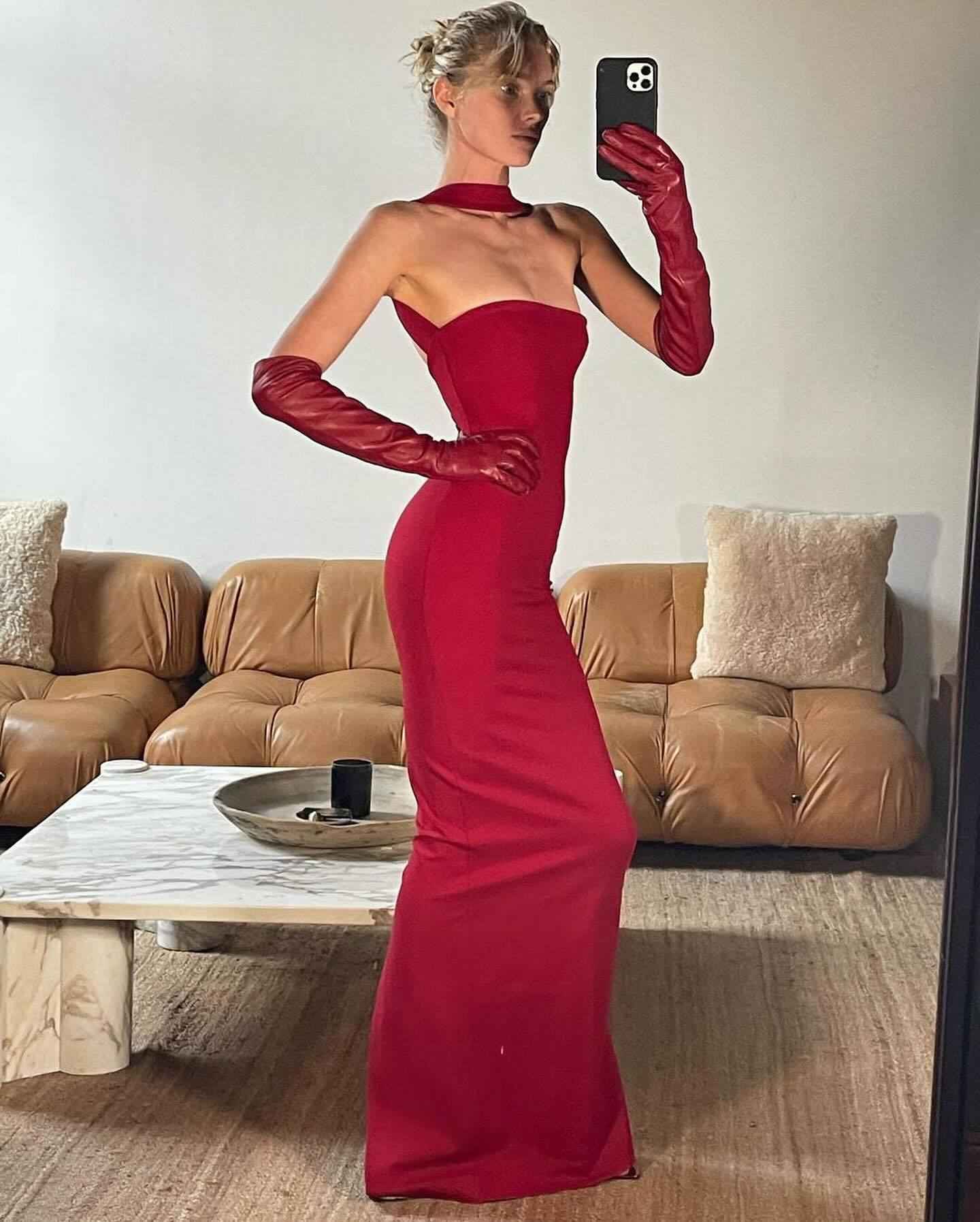Clémence Strapless Evening Maxi Dress