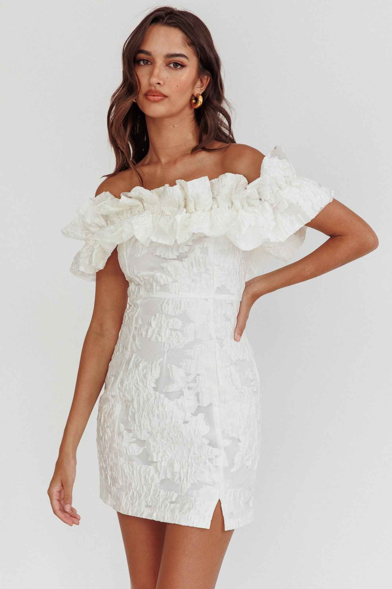 Memoire | STRAPLESS FLORAL MINI PARTY COCKTAIL DRESS