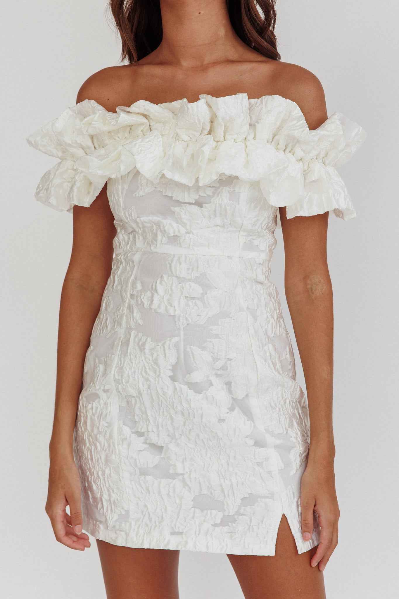 Memoire | STRAPLESS FLORAL MINI PARTY COCKTAIL DRESS