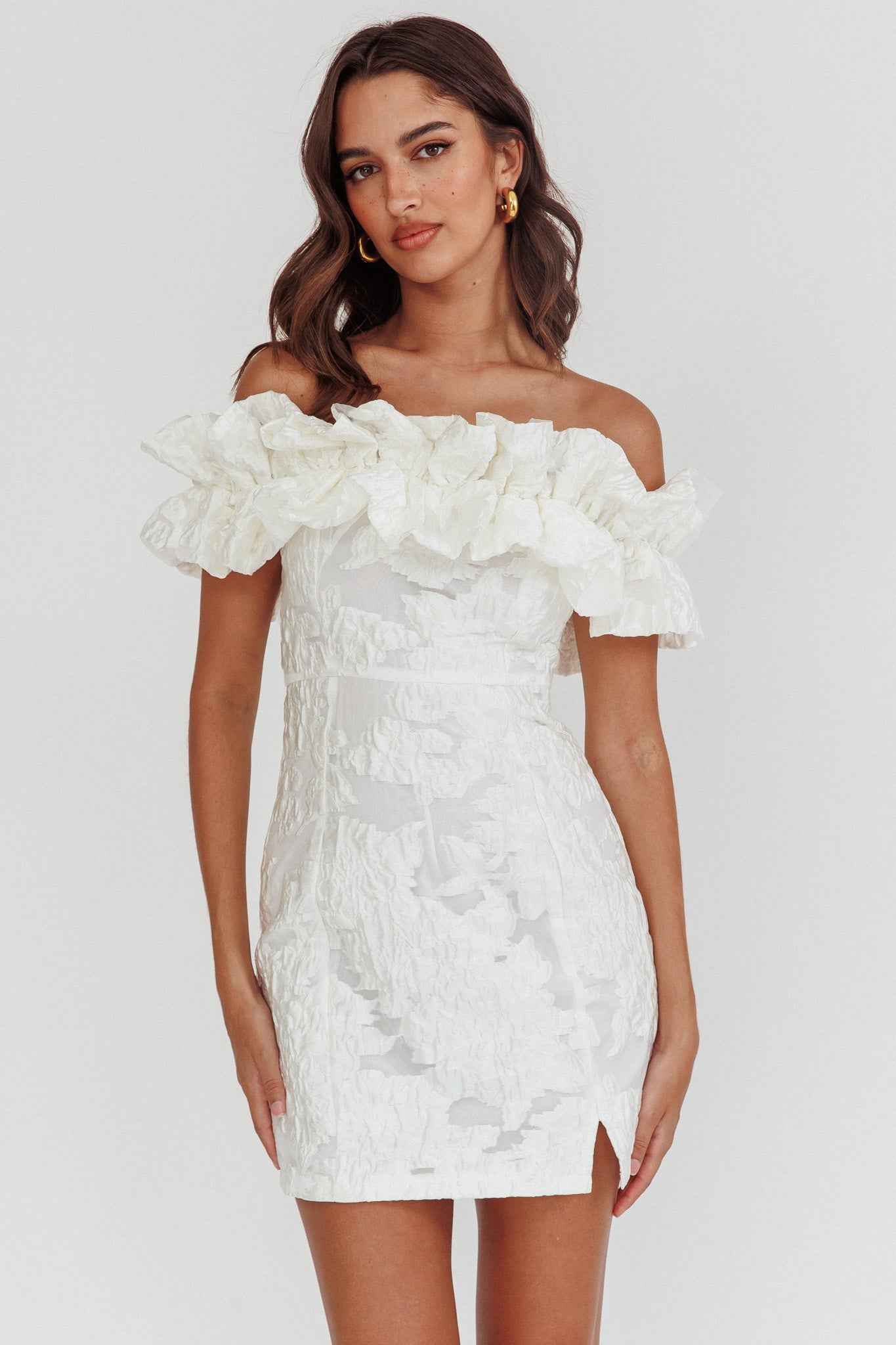 Memoire | STRAPLESS FLORAL MINI PARTY COCKTAIL DRESS