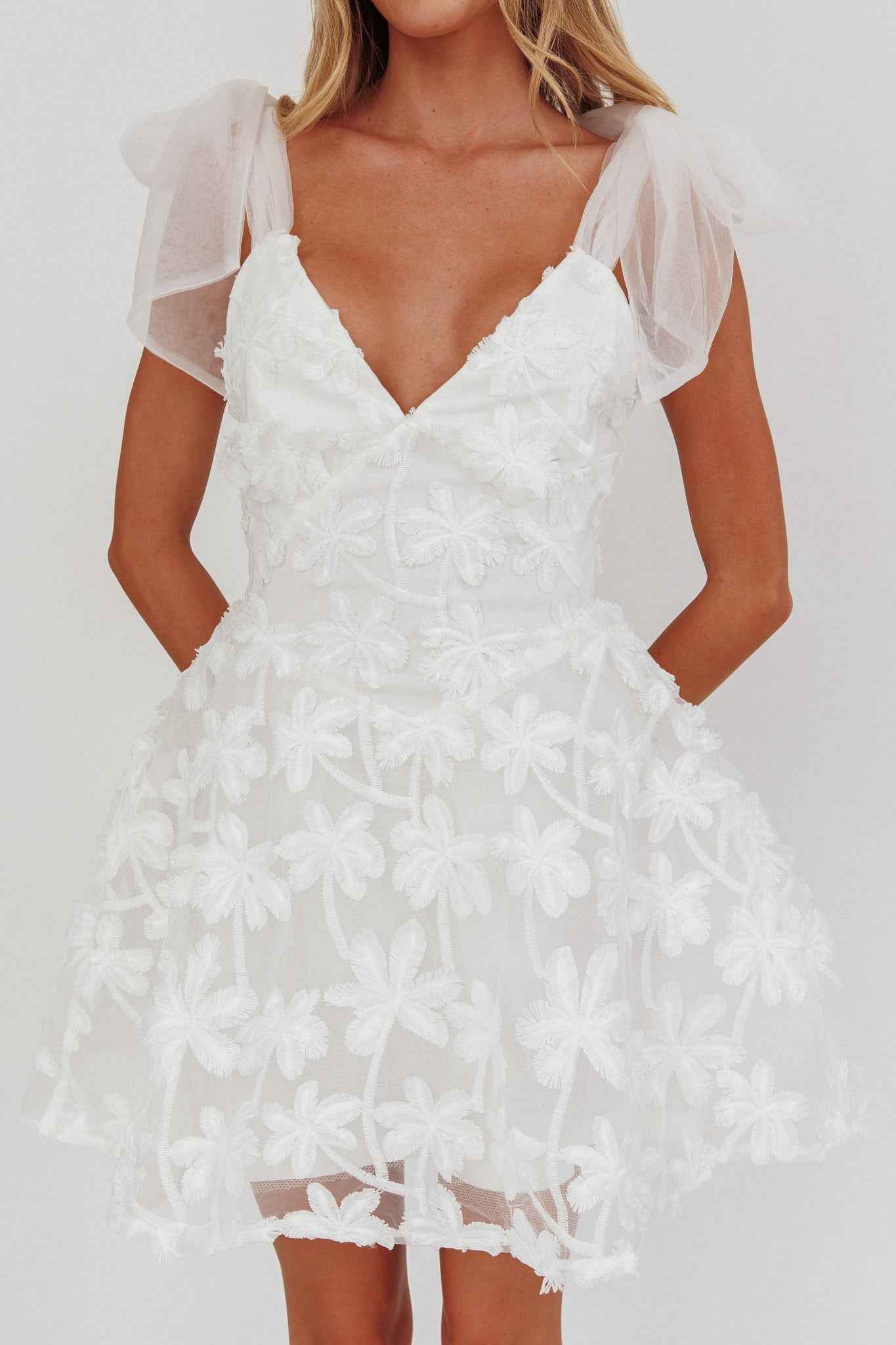 Mykonos Morning | SLEEVELESS EMBROIDERED MINI SUMMER DRESS