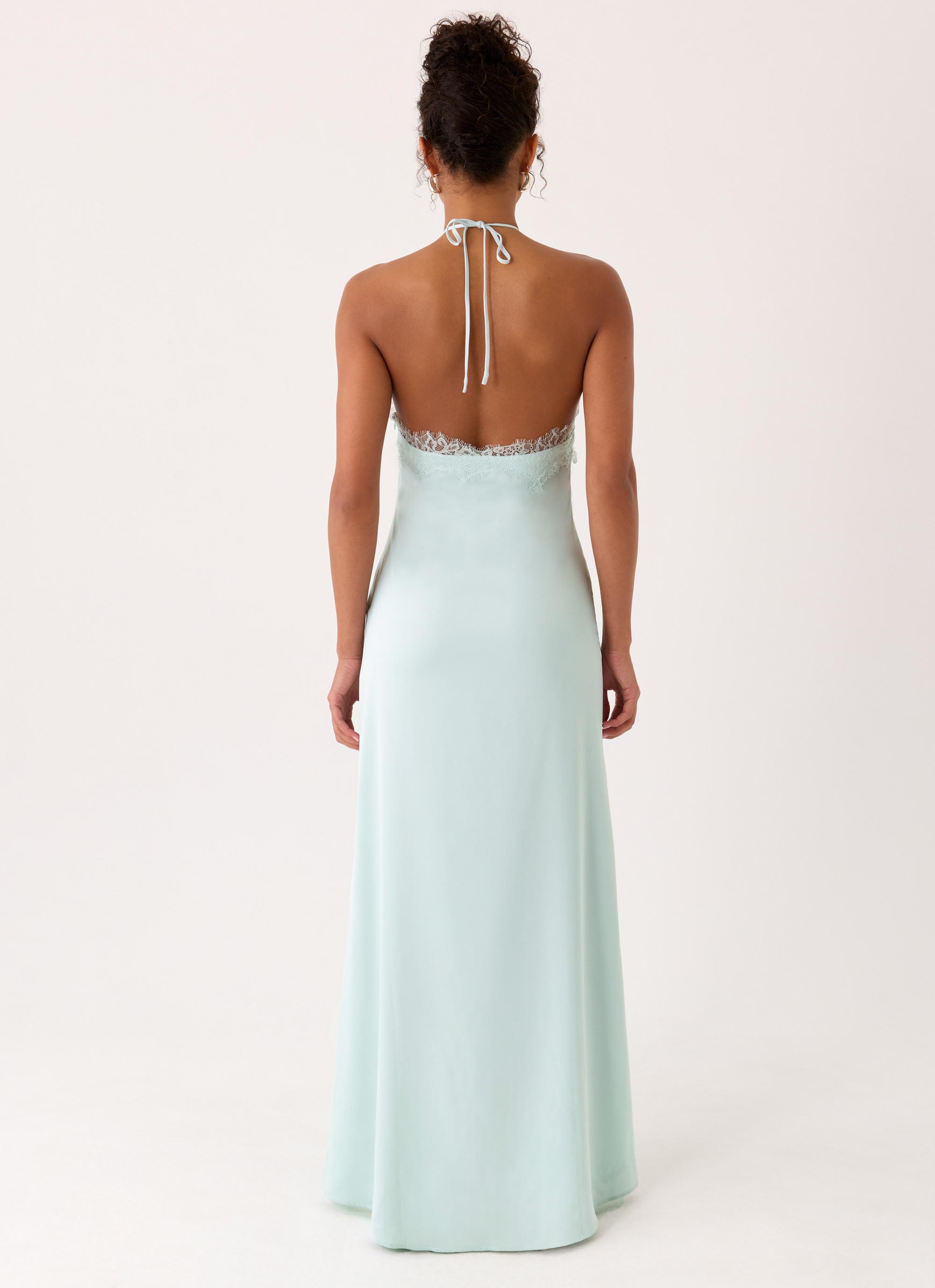Samaria Maxi Dress - Aqua Lace Halter - ICYBOO