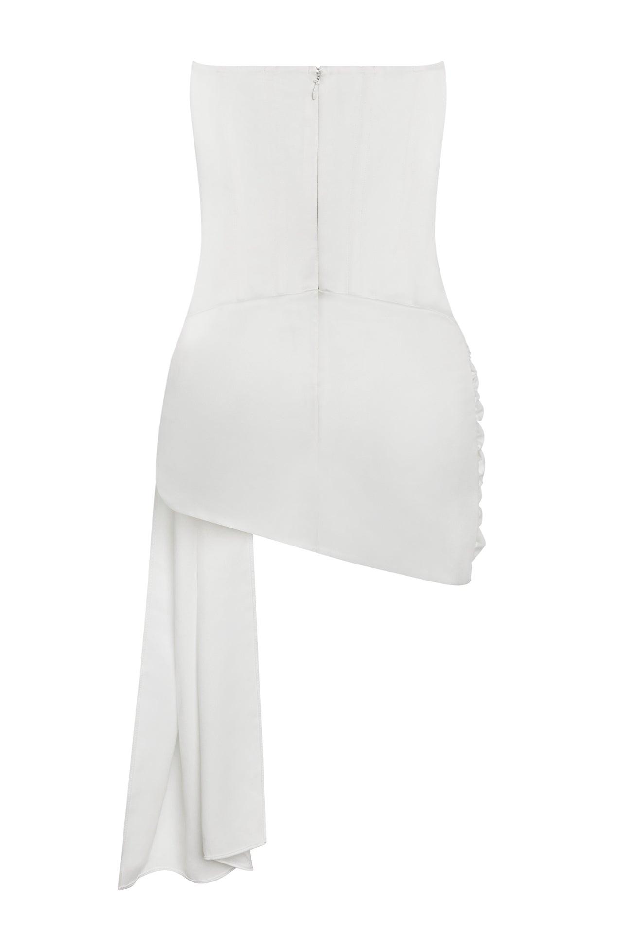 Solara White Satin Corset Dress ICYBOO