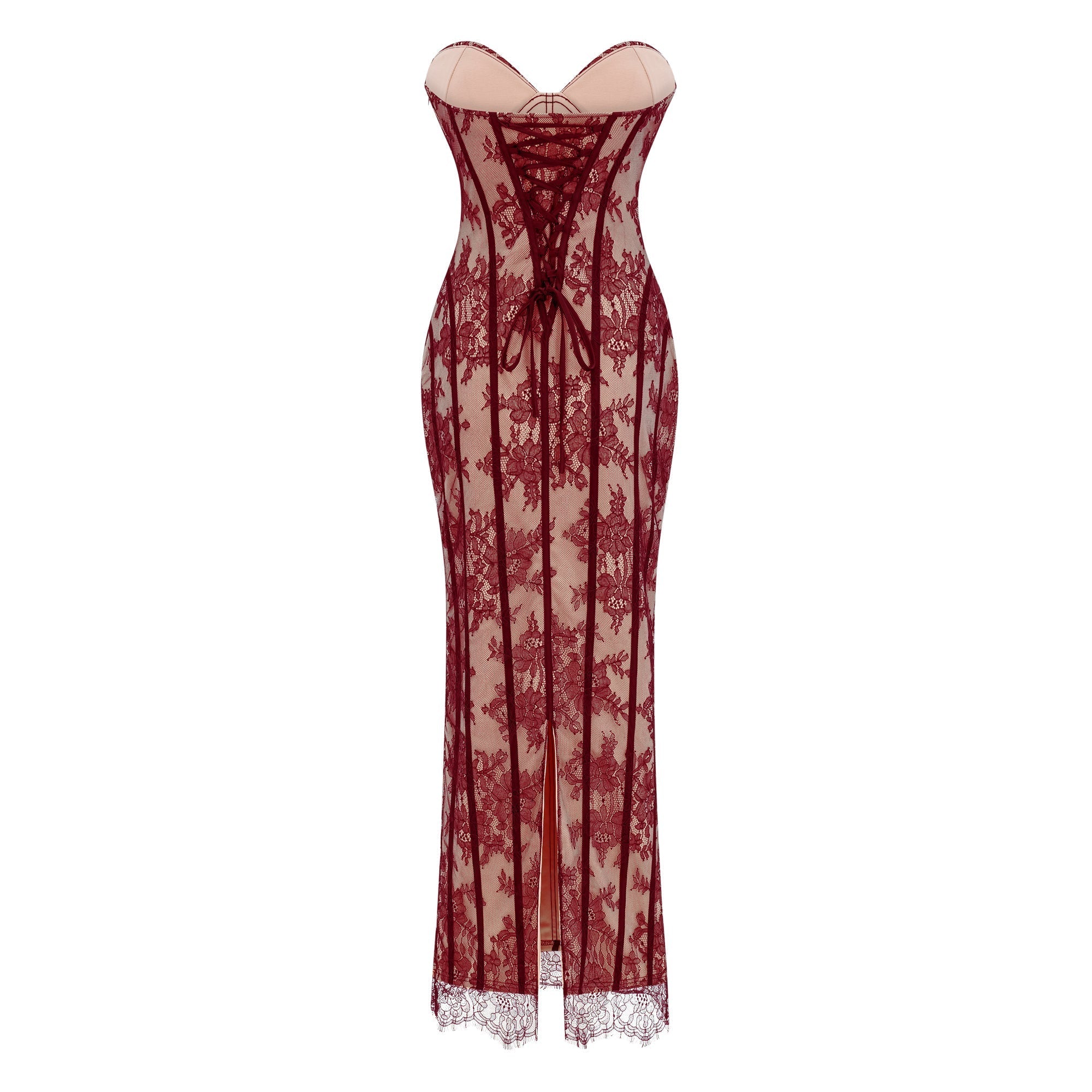 Sarah Floral Lace Corset Maxi Dress