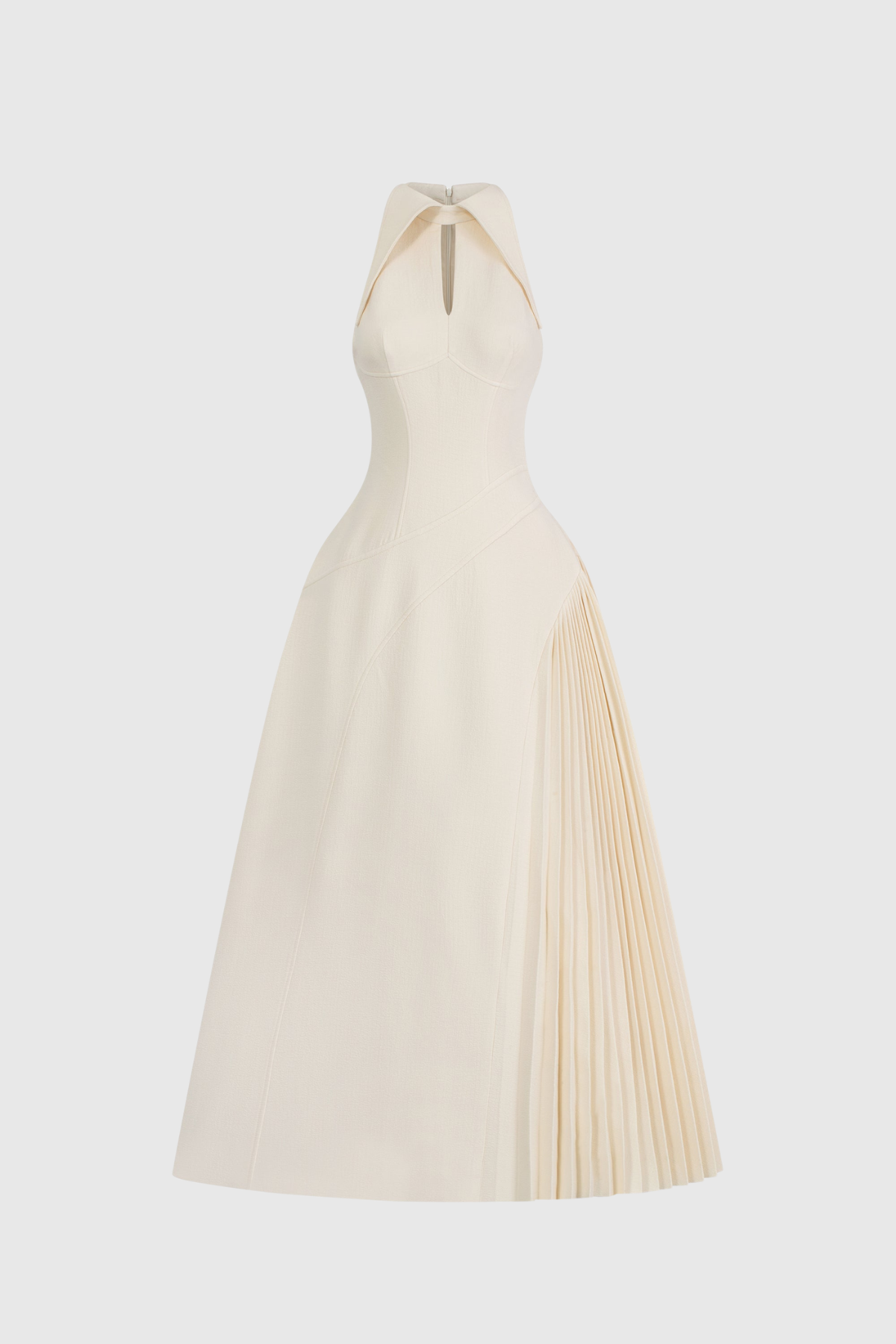 Zion Ruched Deconstruct Maxi Formal Dress - White