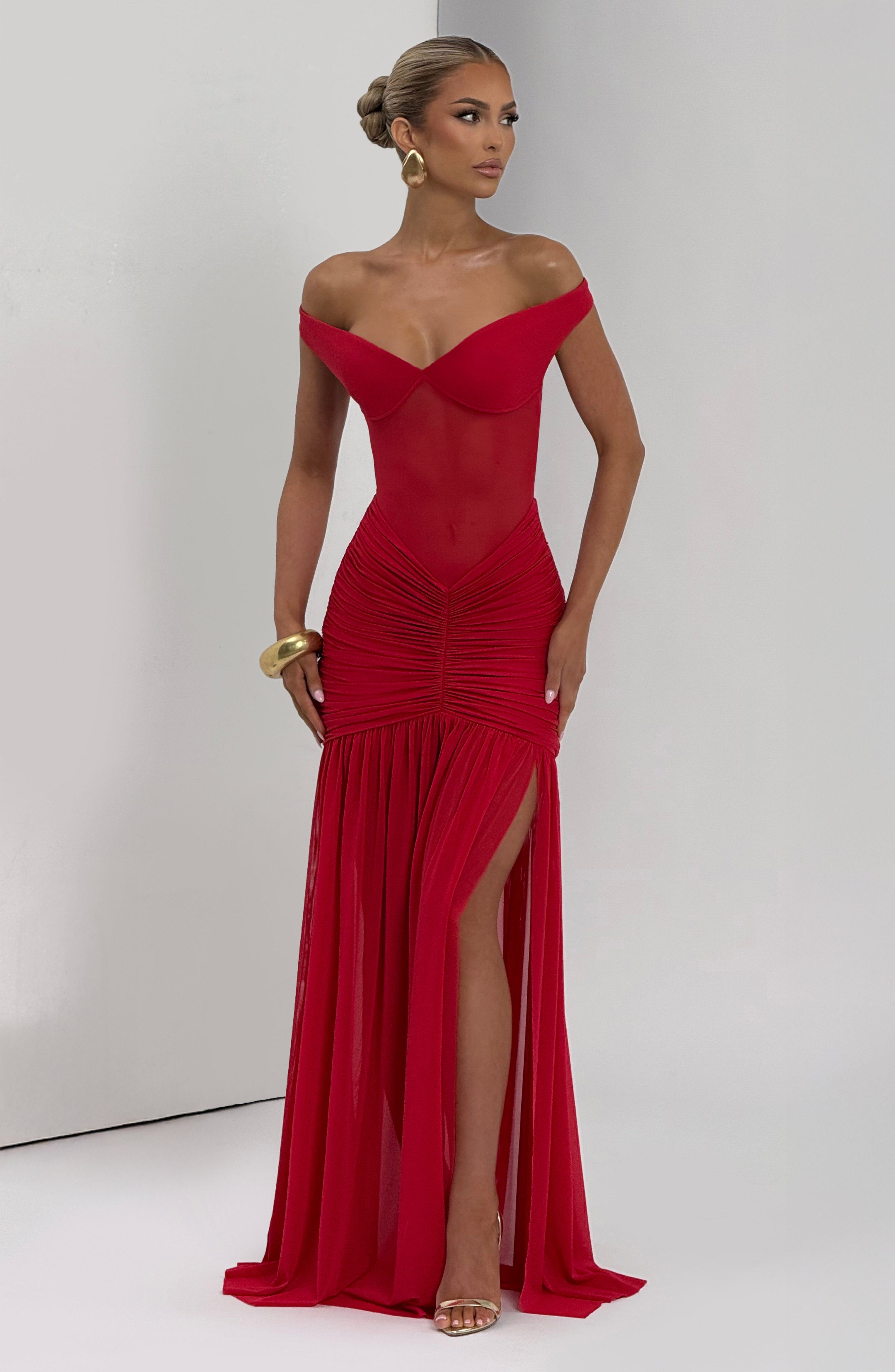 Alaia Red Maxi Dress - ICYBOO