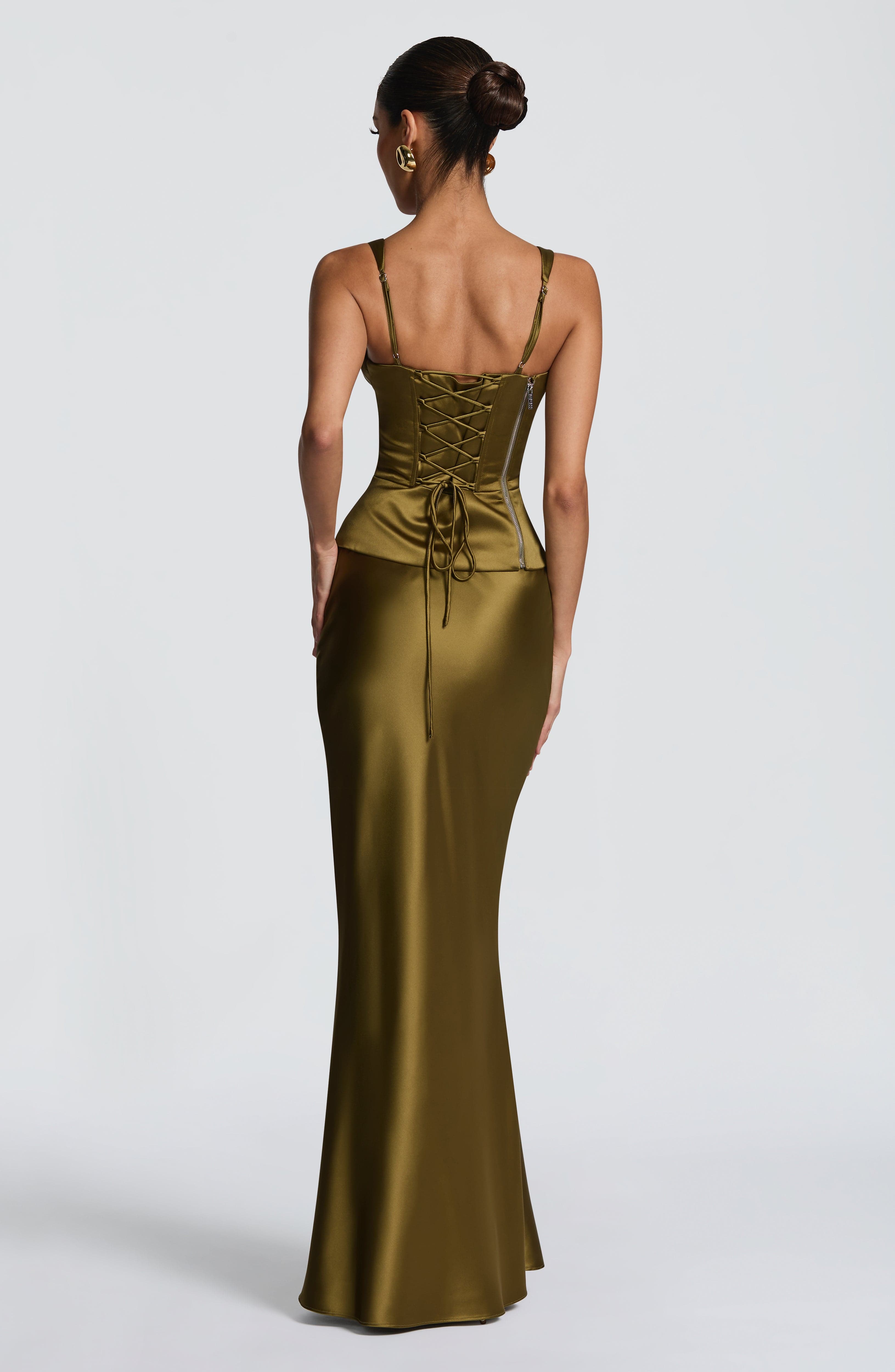 Maxi Skirt in Deep Olive - Atlanta Collection - ICYBOO