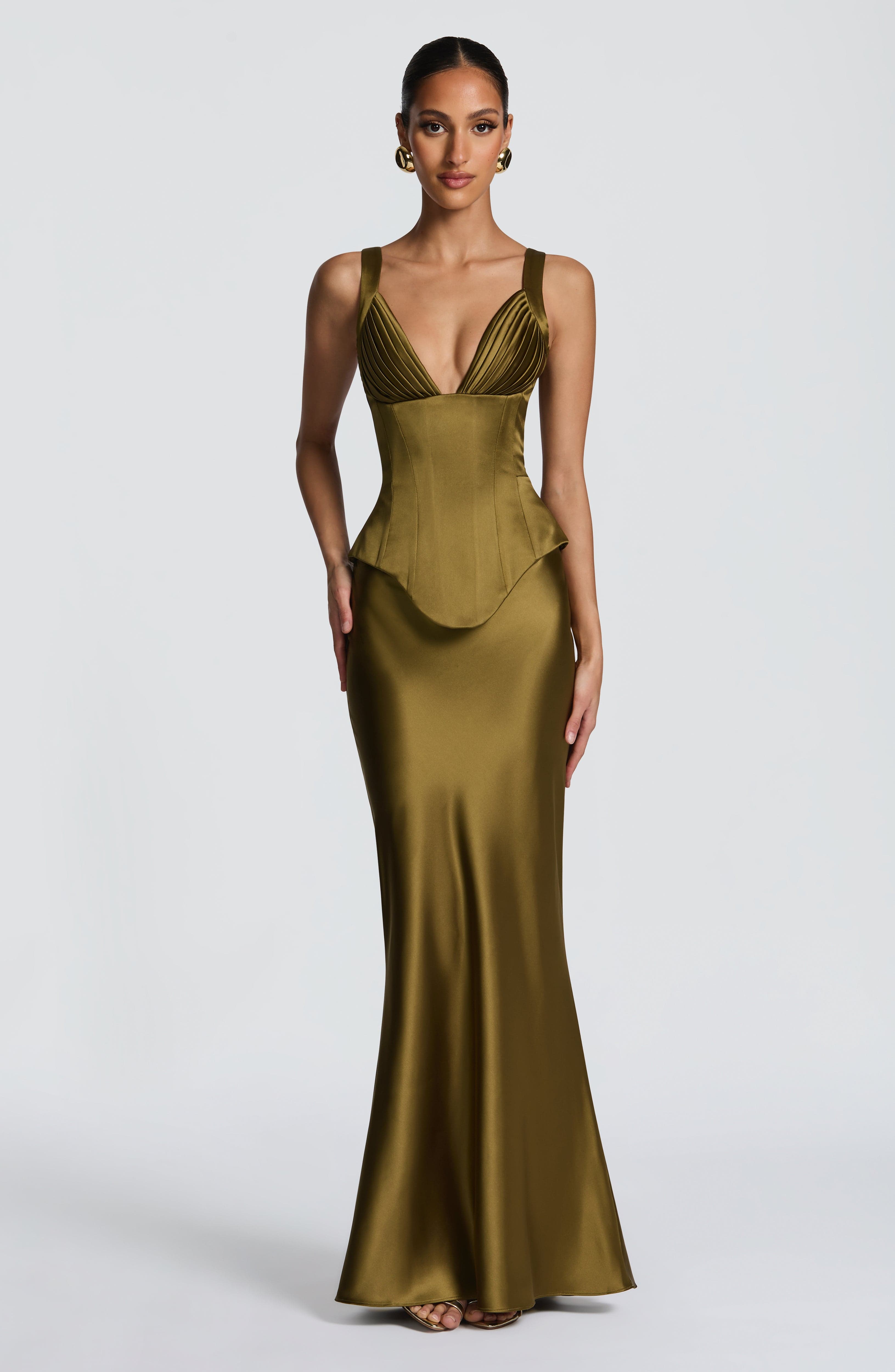 Maxi Skirt in Deep Olive - Atlanta Collection - ICYBOO
