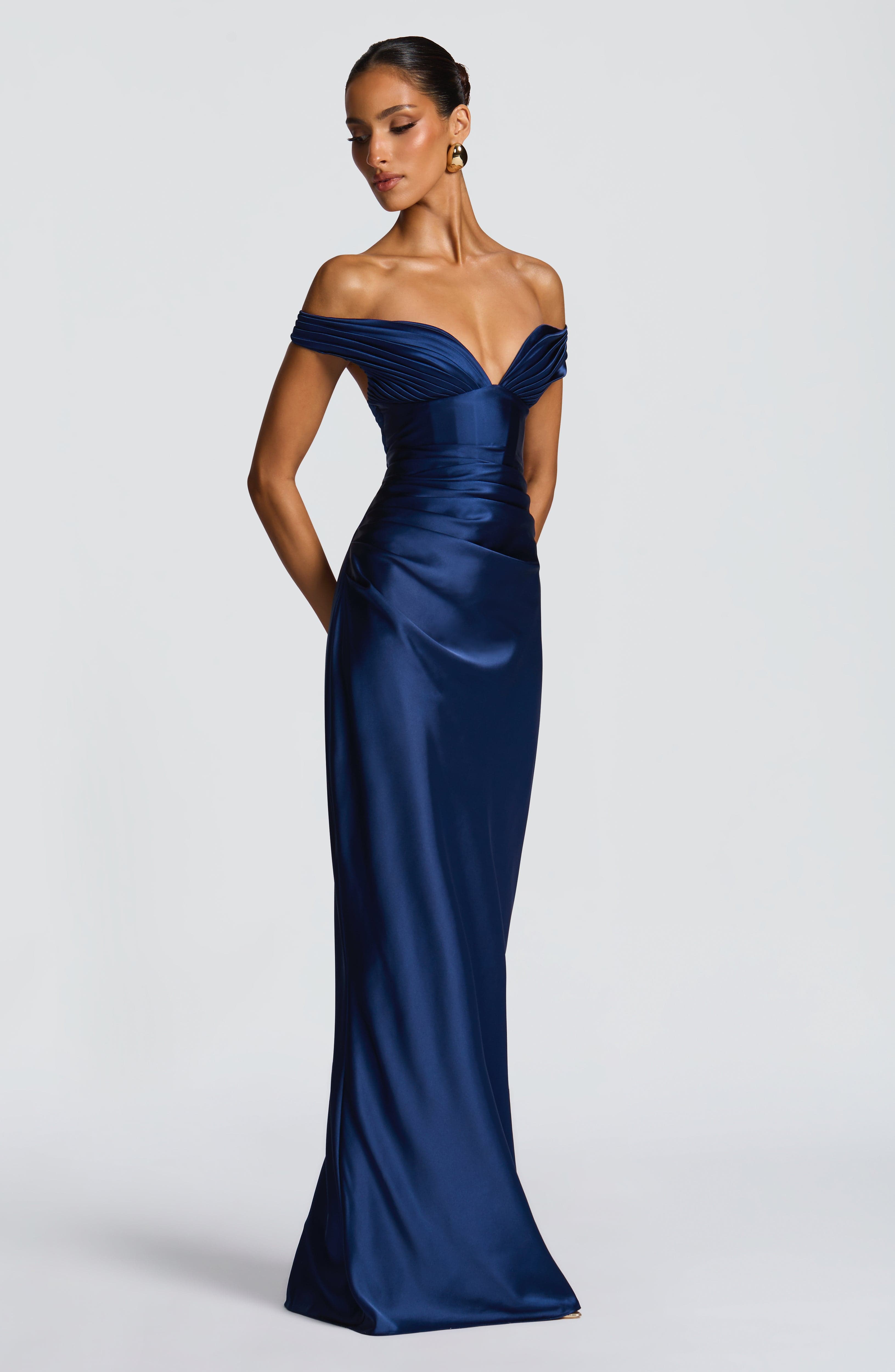 Aurelia Navy Maxi Dress - ICYBOO