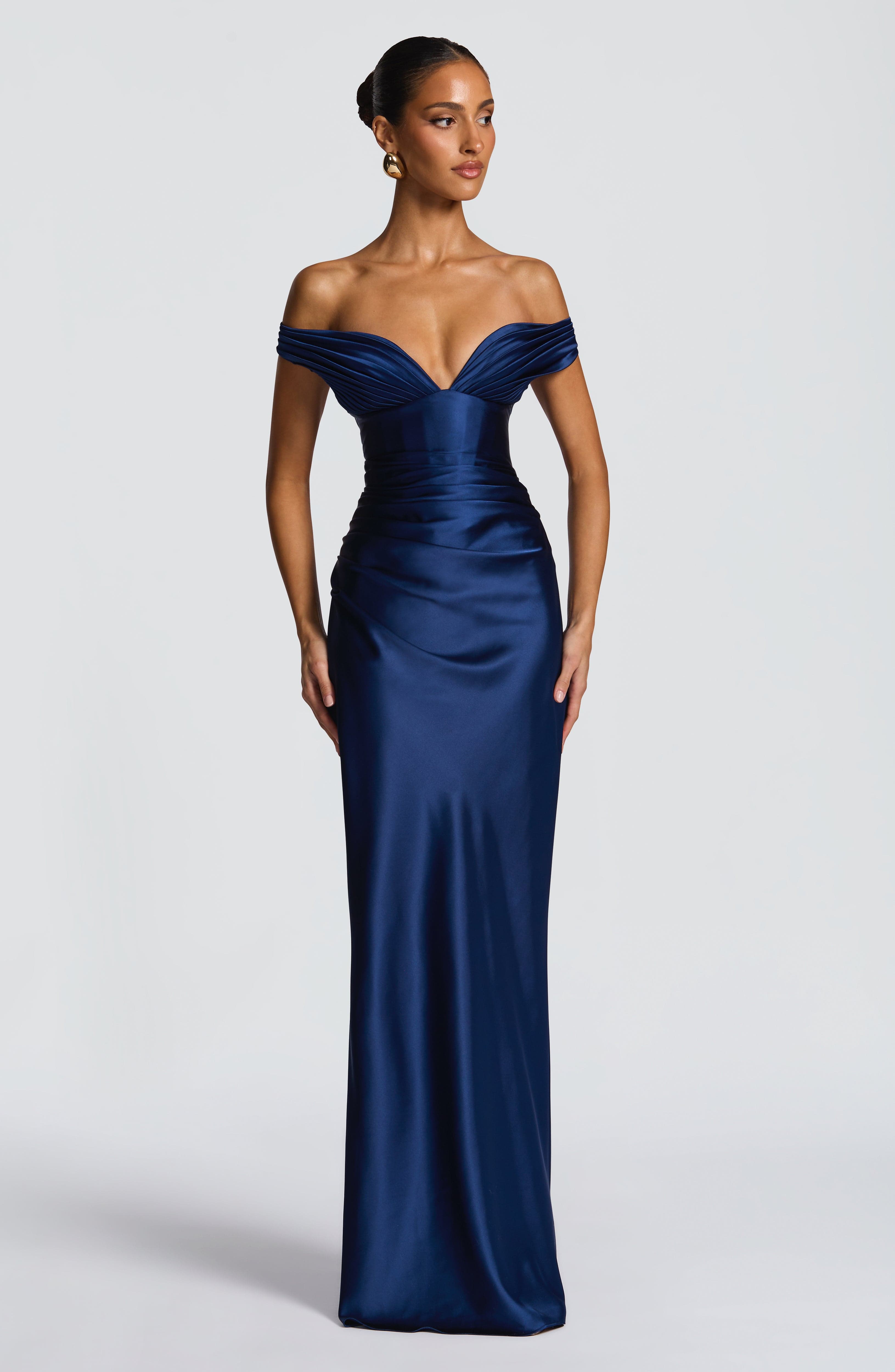 Aurelia Navy Maxi Dress - ICYBOO