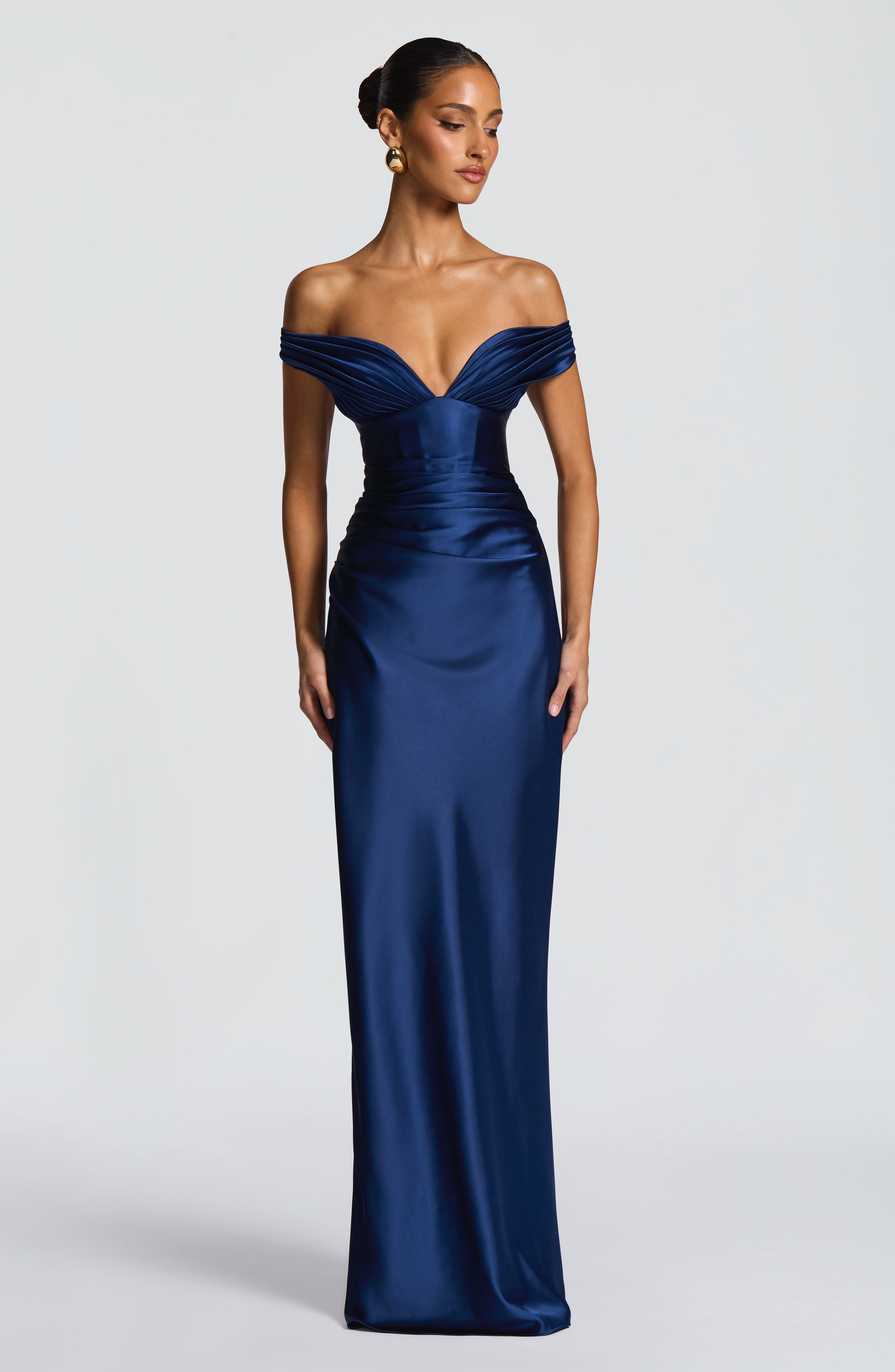 Aurelia Navy Maxi Dress - ICYBOO