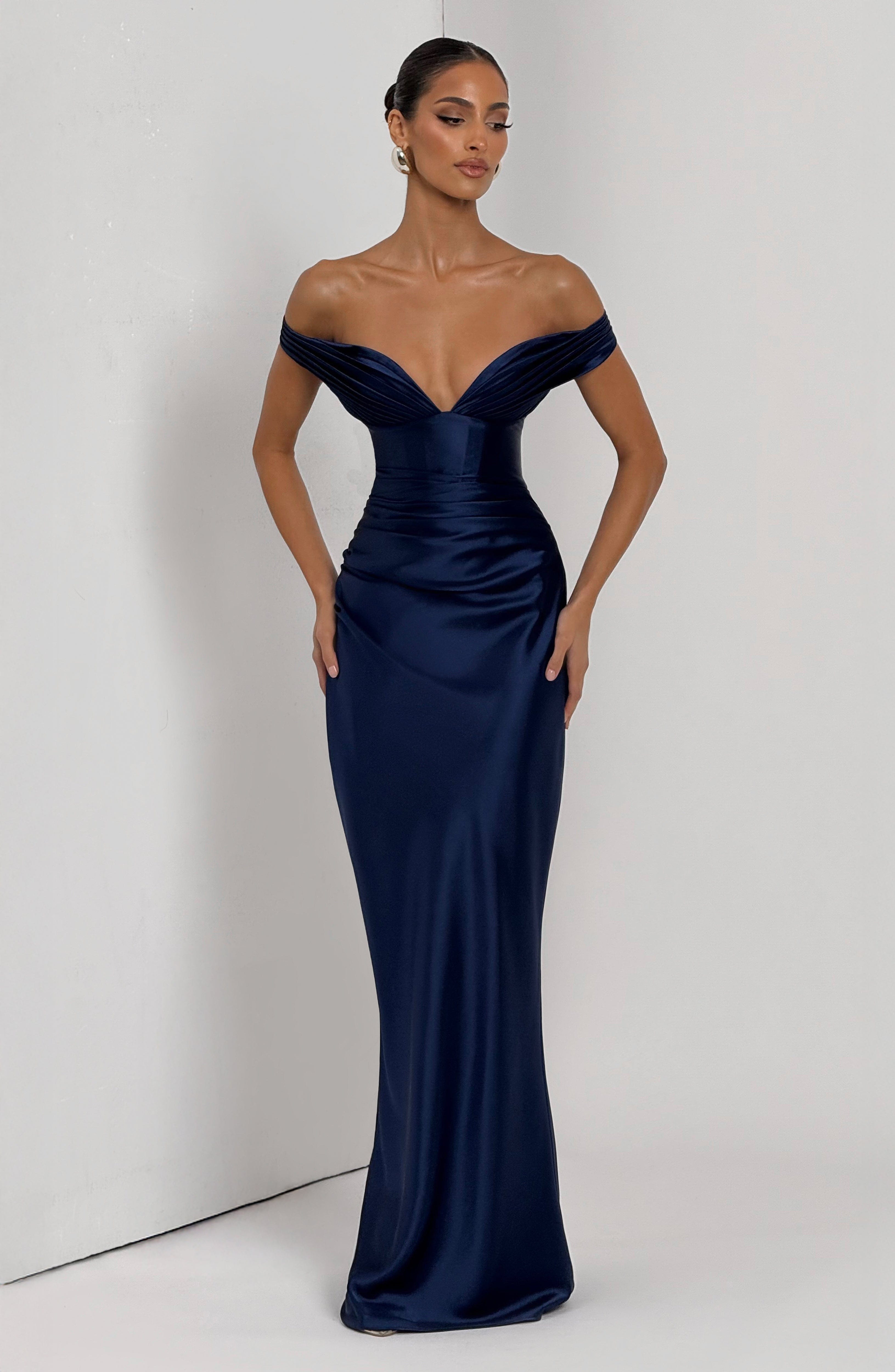 Aurelia Navy Maxi Dress - ICYBOO