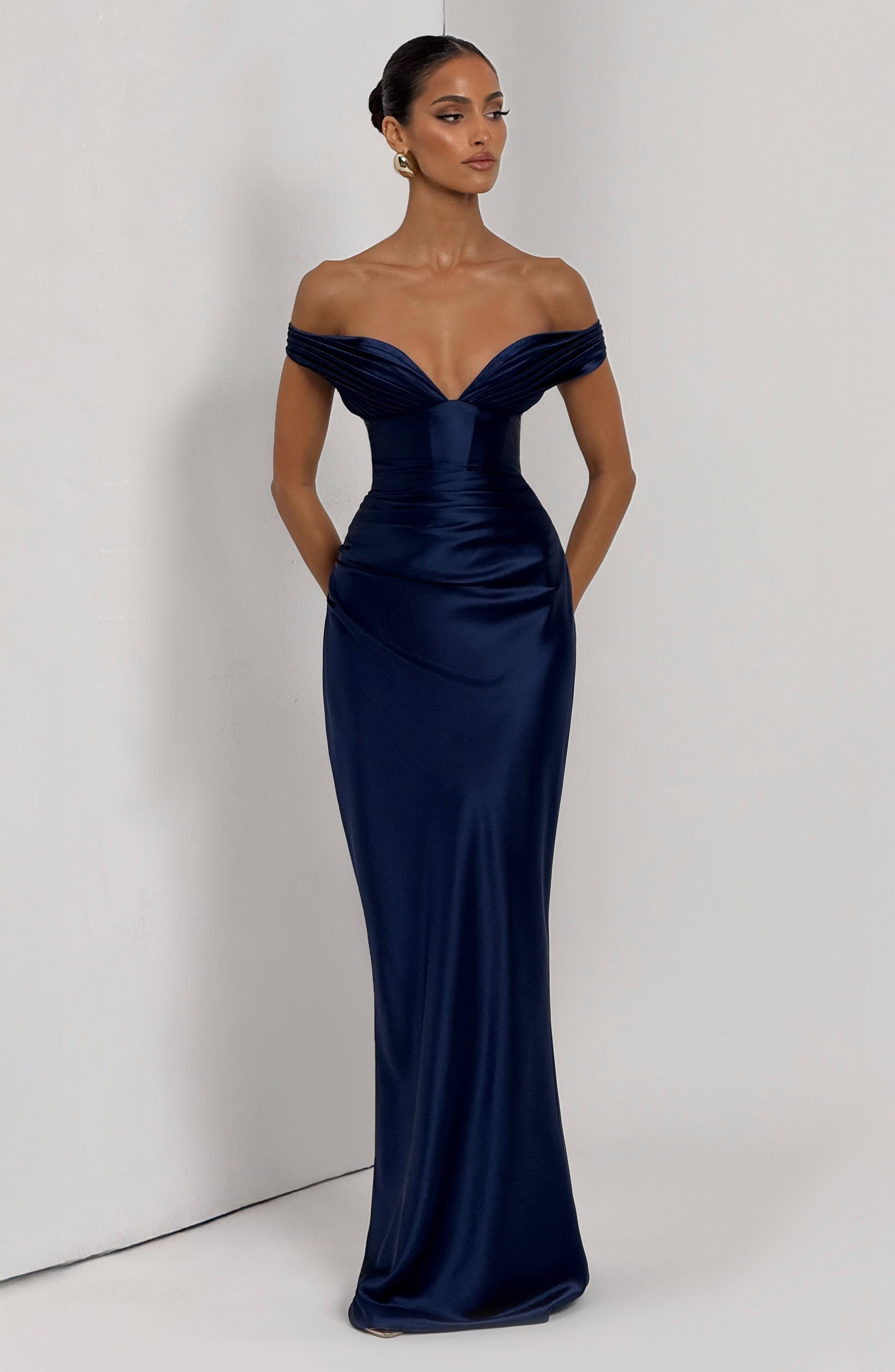 Aurelia Navy Maxi Dress - ICYBOO