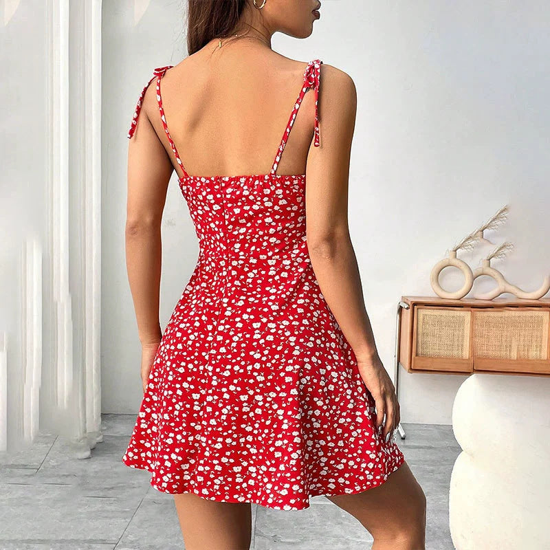Floral A-Line Mini Summer Casual Dress - ICYBOO
