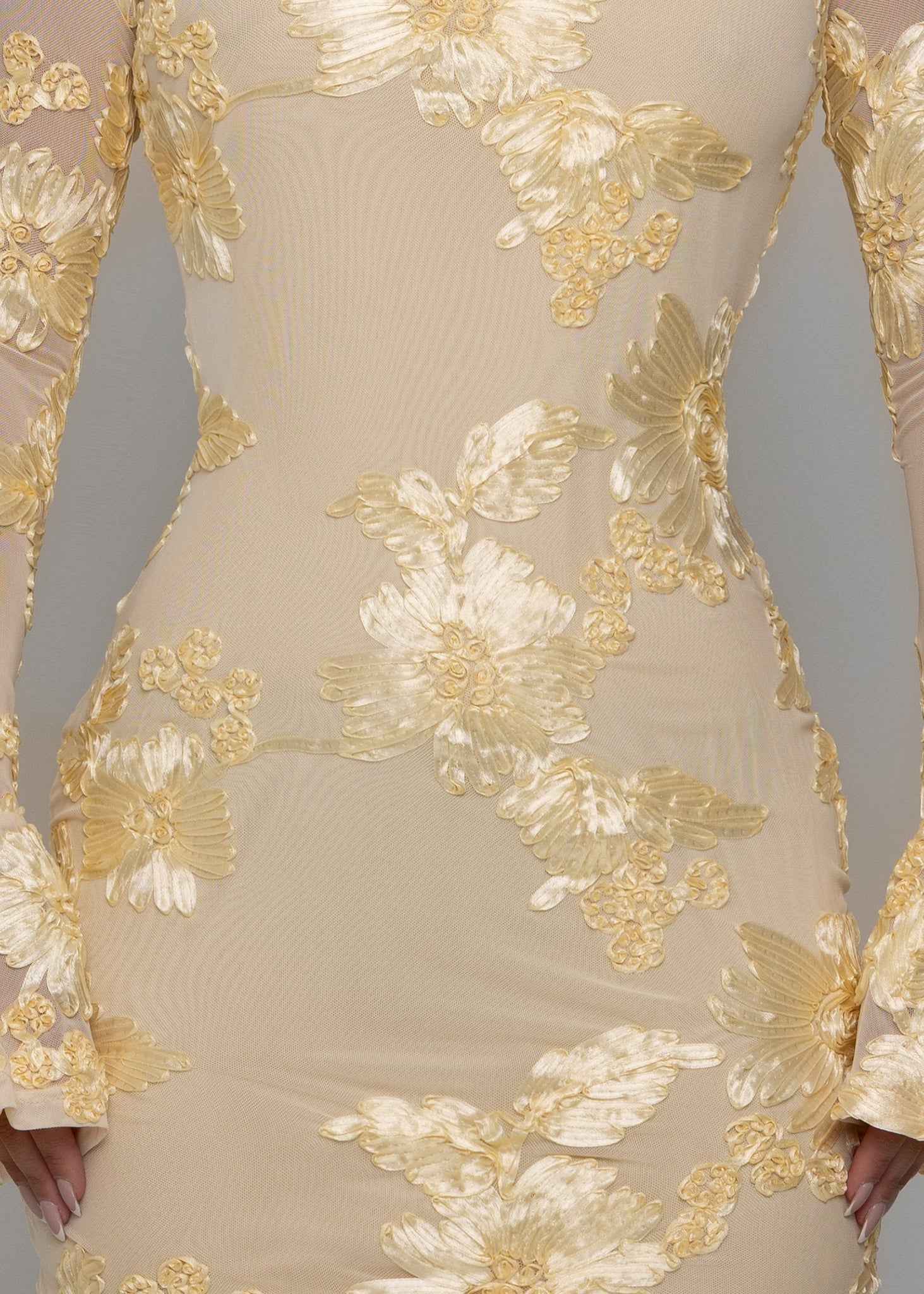 Blissful Days Long Sleeved Mini Dress - Yellow
