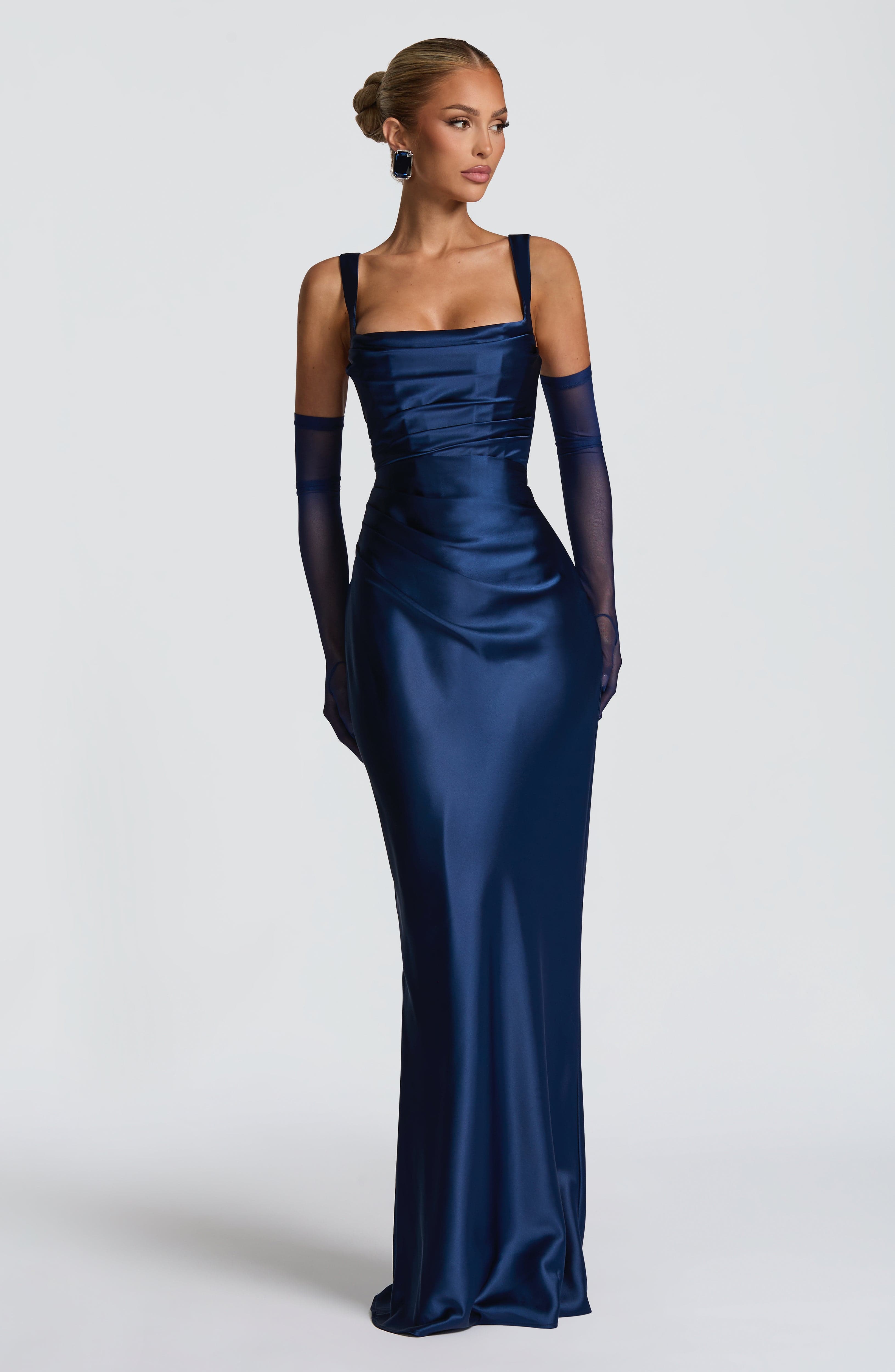 Navy Calanthe Maxi Dress - ICYBOO