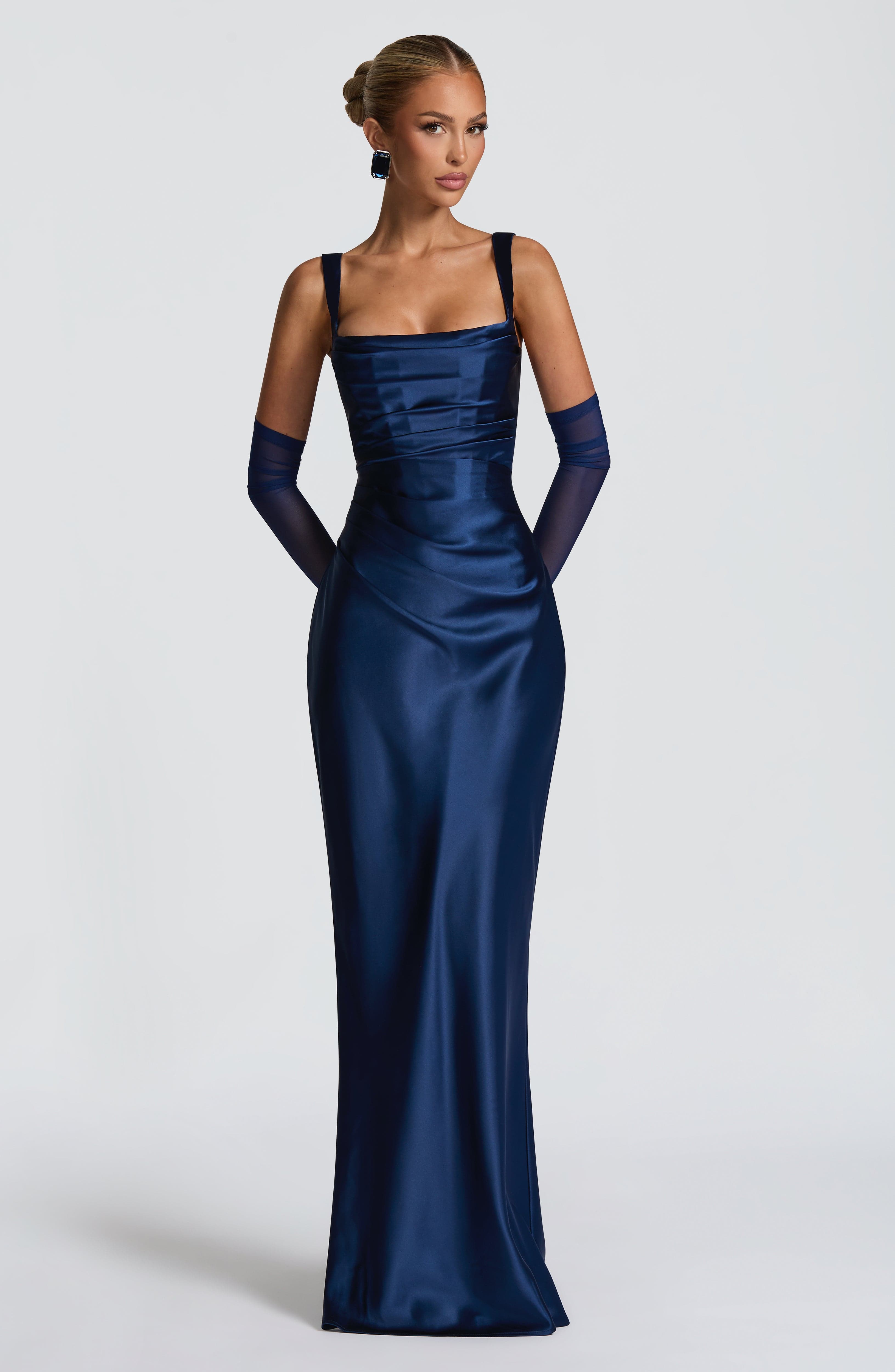 Navy Calanthe Maxi Dress - ICYBOO